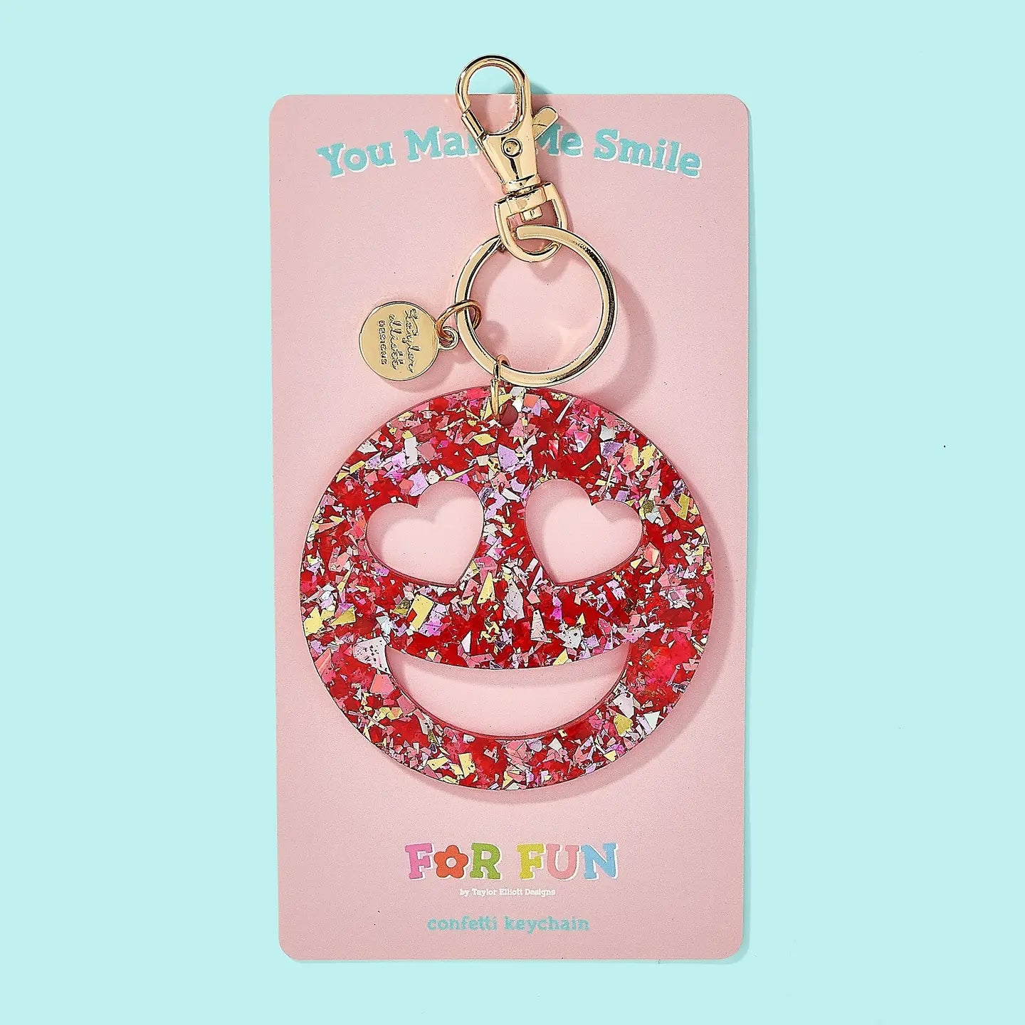 Heart Eyes Confetti Keychain - Doodlebug's Children's Boutique
