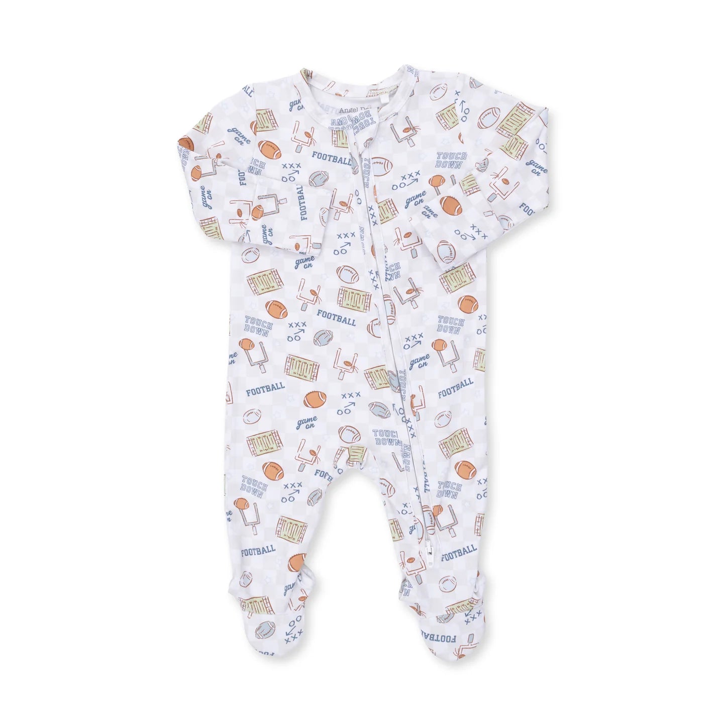 Football Check 2 Way Zipper Footie