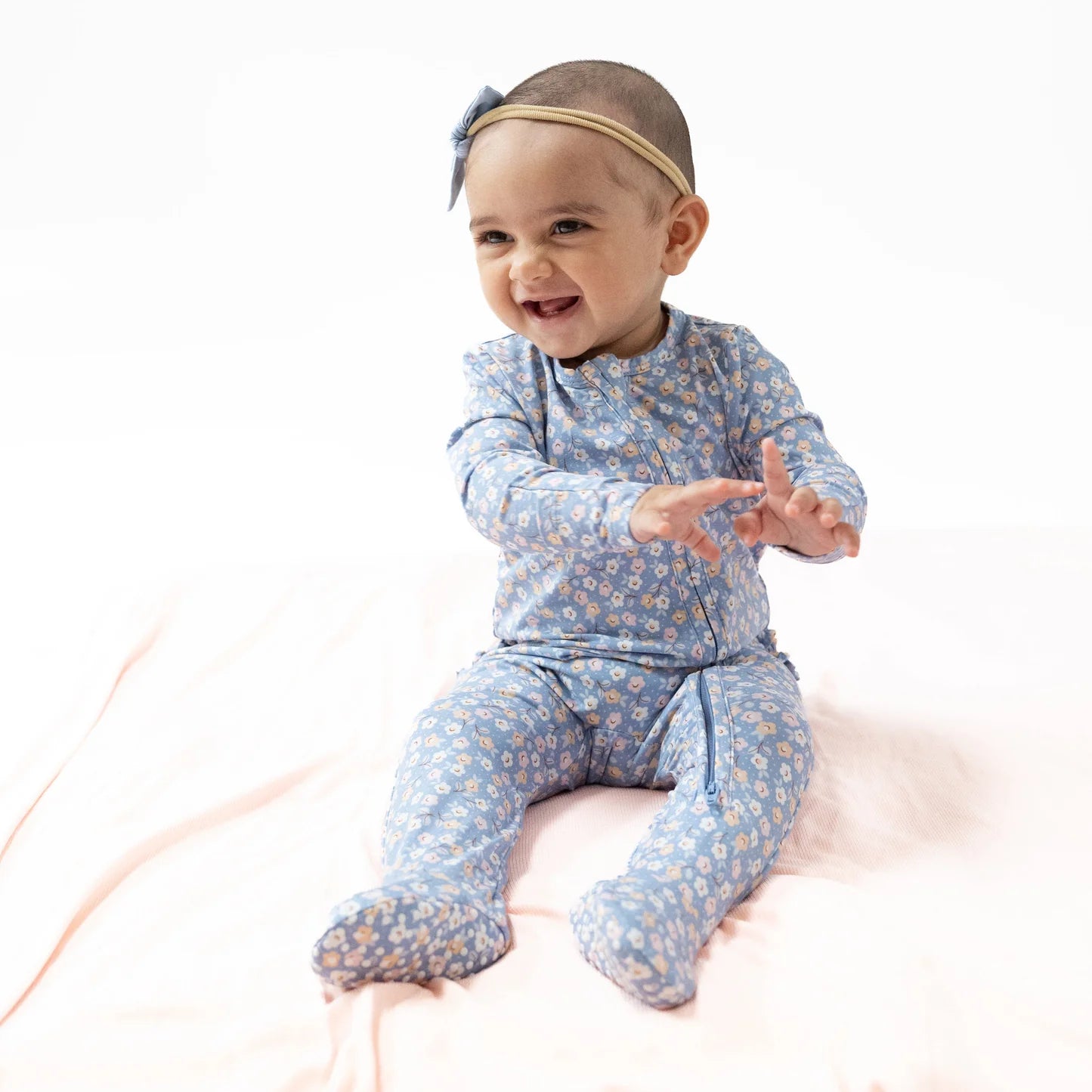 Country Calico 2 Way Zipper Ruffle Back Footie - Doodlebug's Children's Boutique