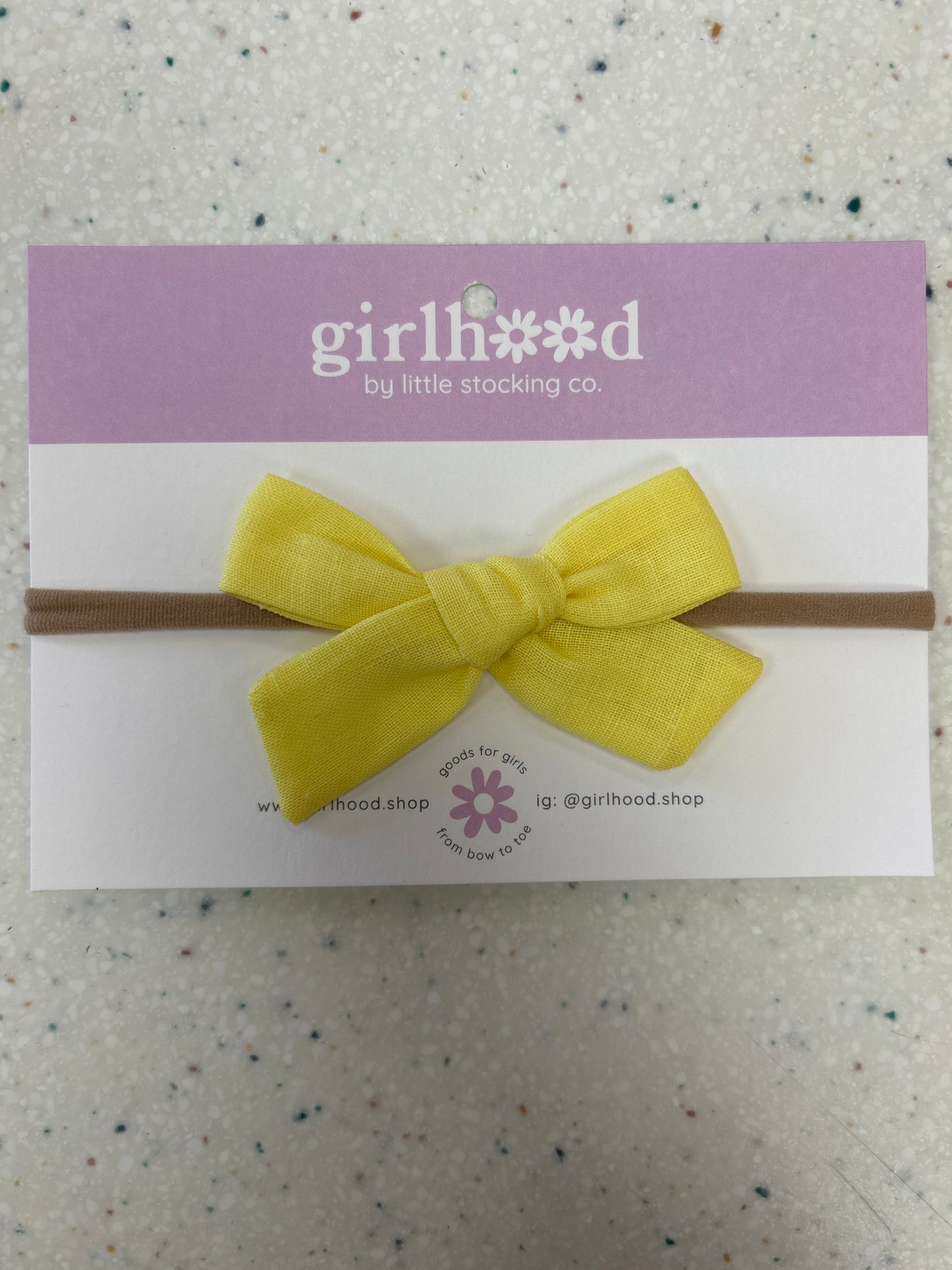 Baby Bow Headband in Yellow - Doodlebug's Children's Boutique
