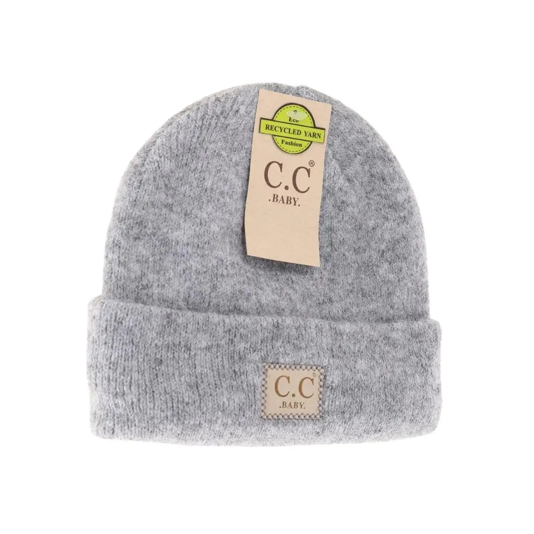 Heather Grey Soft Ribbed Baby Beanie - Doodlebug's Children's Boutique