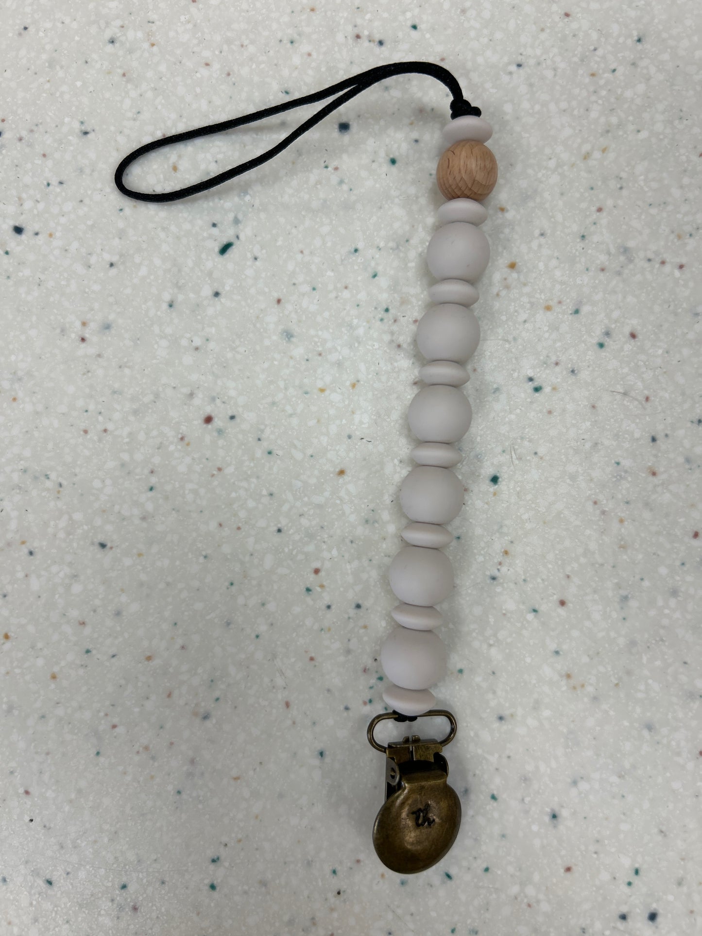 Grande Eden Paci and Toy Clip in White Sand - Doodlebug's Children's Boutique