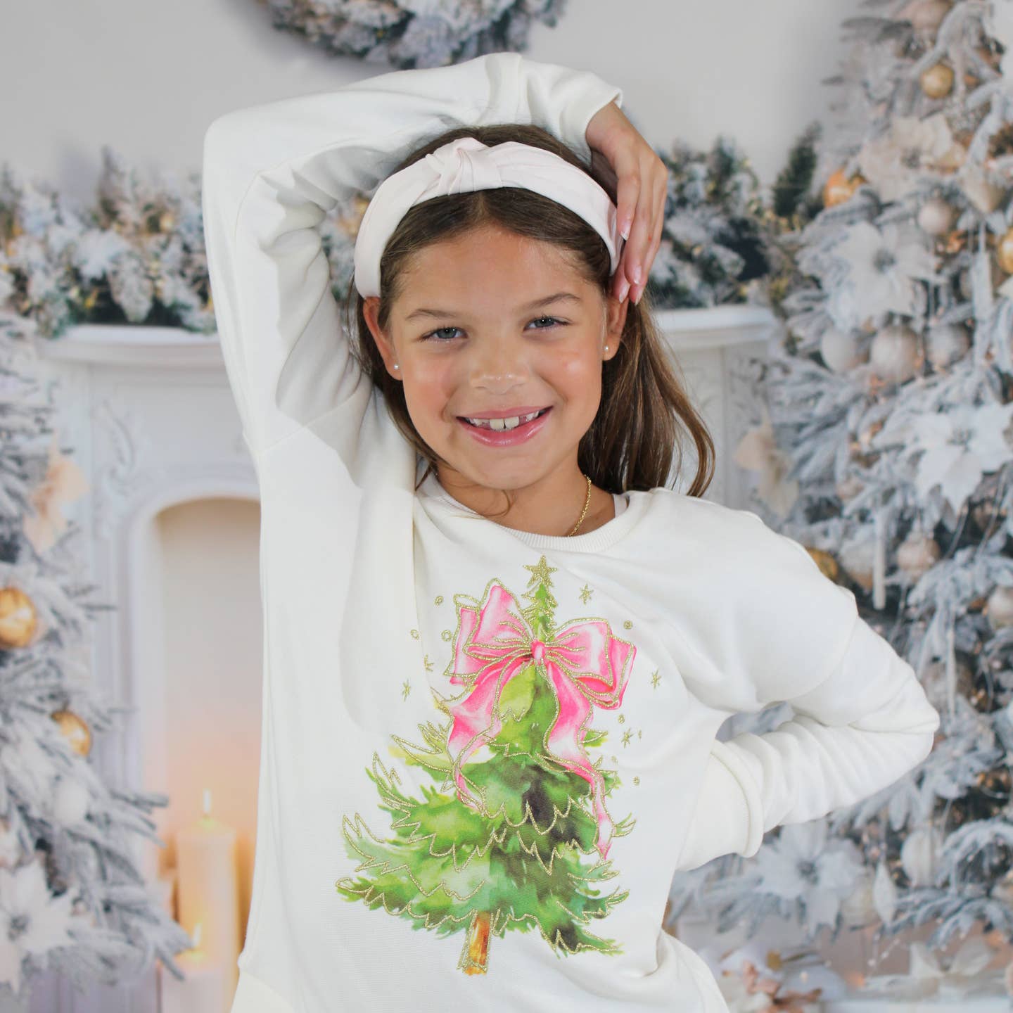 Coquette Christmas Tree Sweatshirt - Doodlebug's Children's Boutique