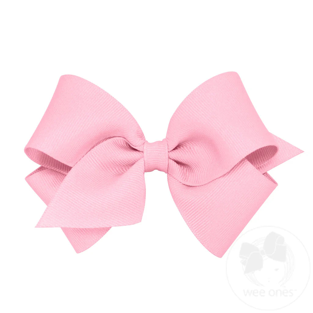 Small Classic Grosgrain Bow in Pearl Pink - Doodlebug's Children's Boutique
