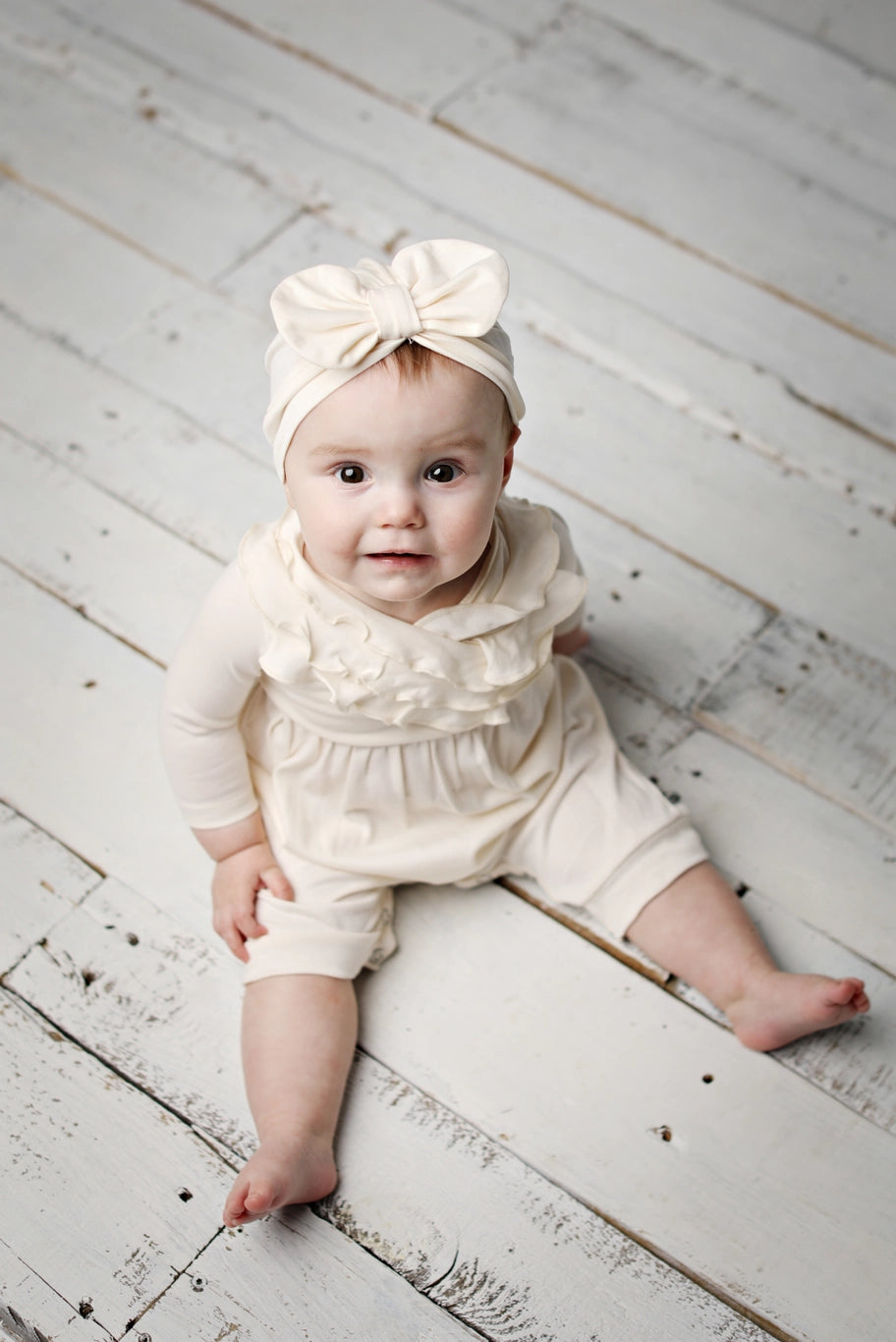 Bow Hat in Eggnog - Doodlebug's Children's Boutique
