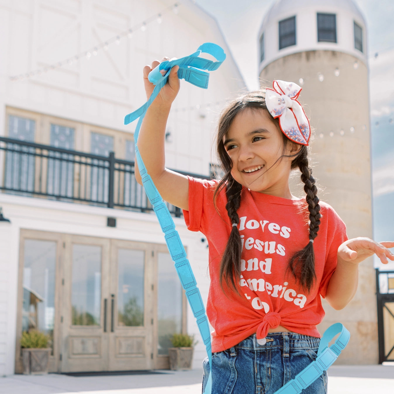 Loves Jesus and America Too Tee - Doodlebug's Children's Boutique