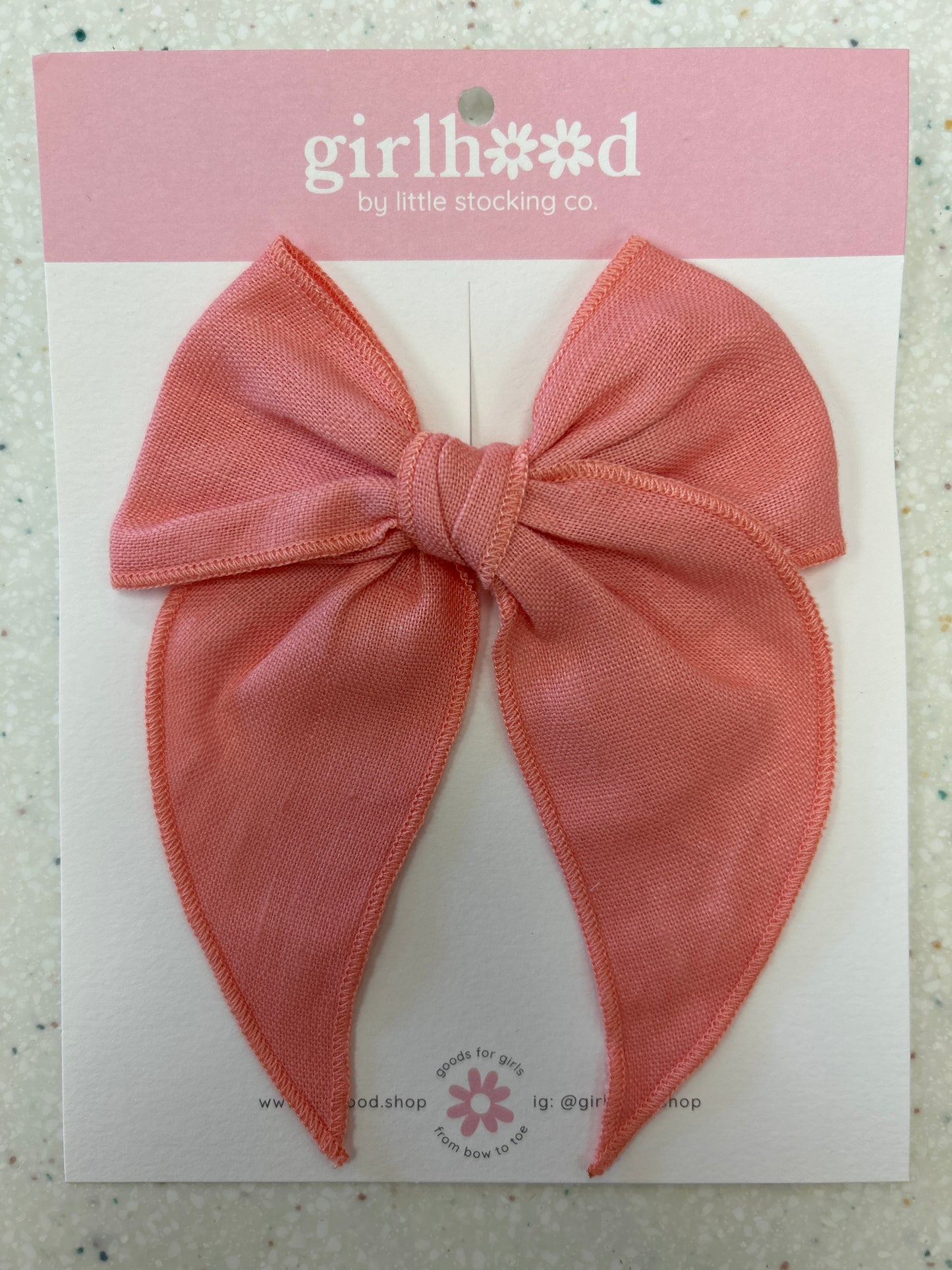 Party Girl Bow in Peachy Pink - Doodlebug's Children's Boutique
