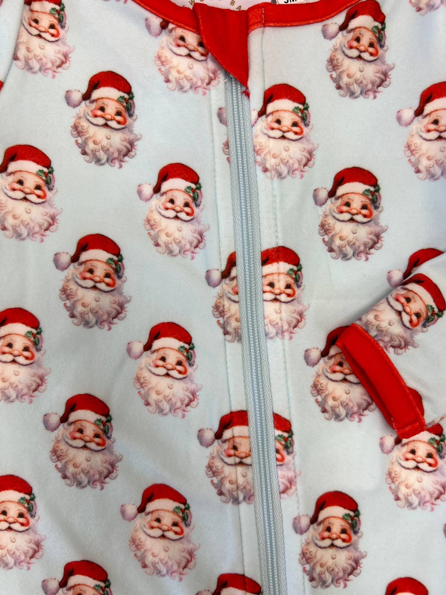 Santa Baby Blue Butterknit Zip-Up Layette - Doodlebug's Children's Boutique