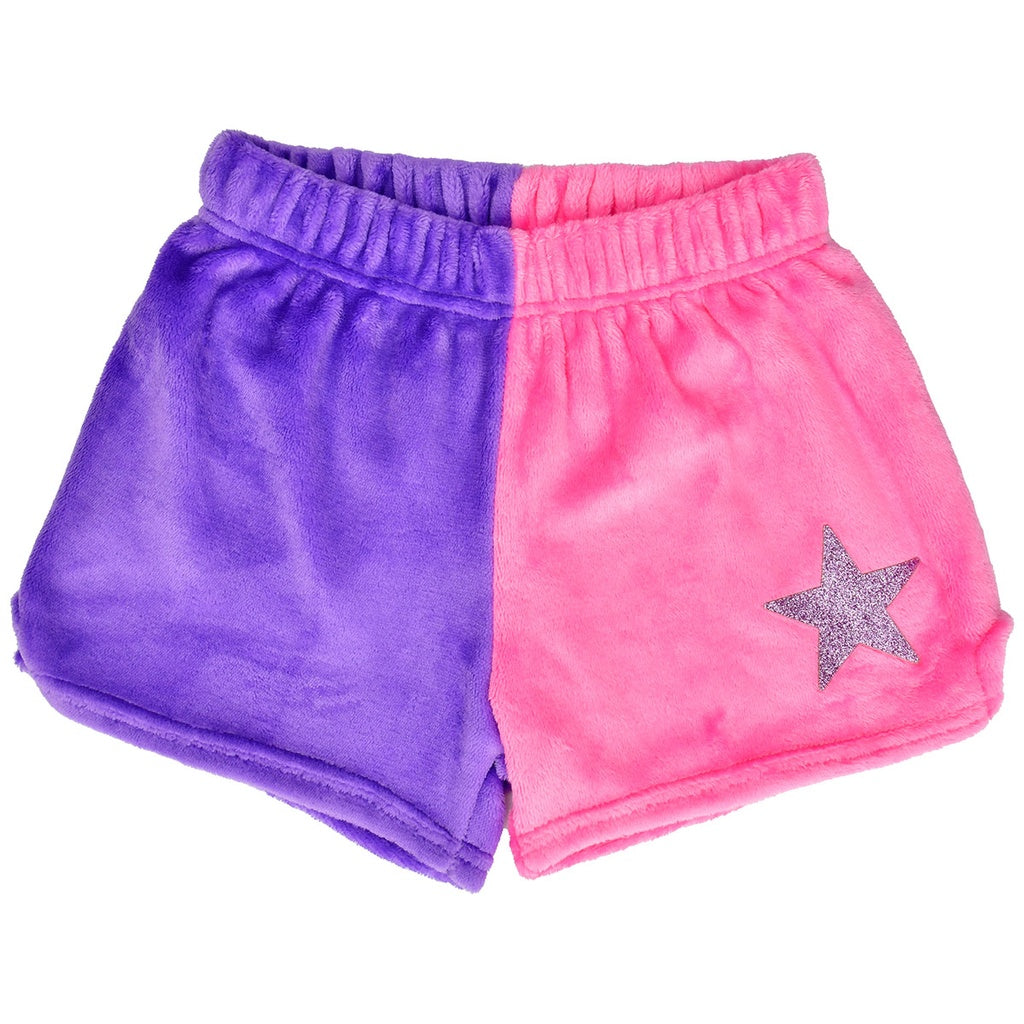 Color Block Star Plush Shorts - Doodlebug's Children's Boutique