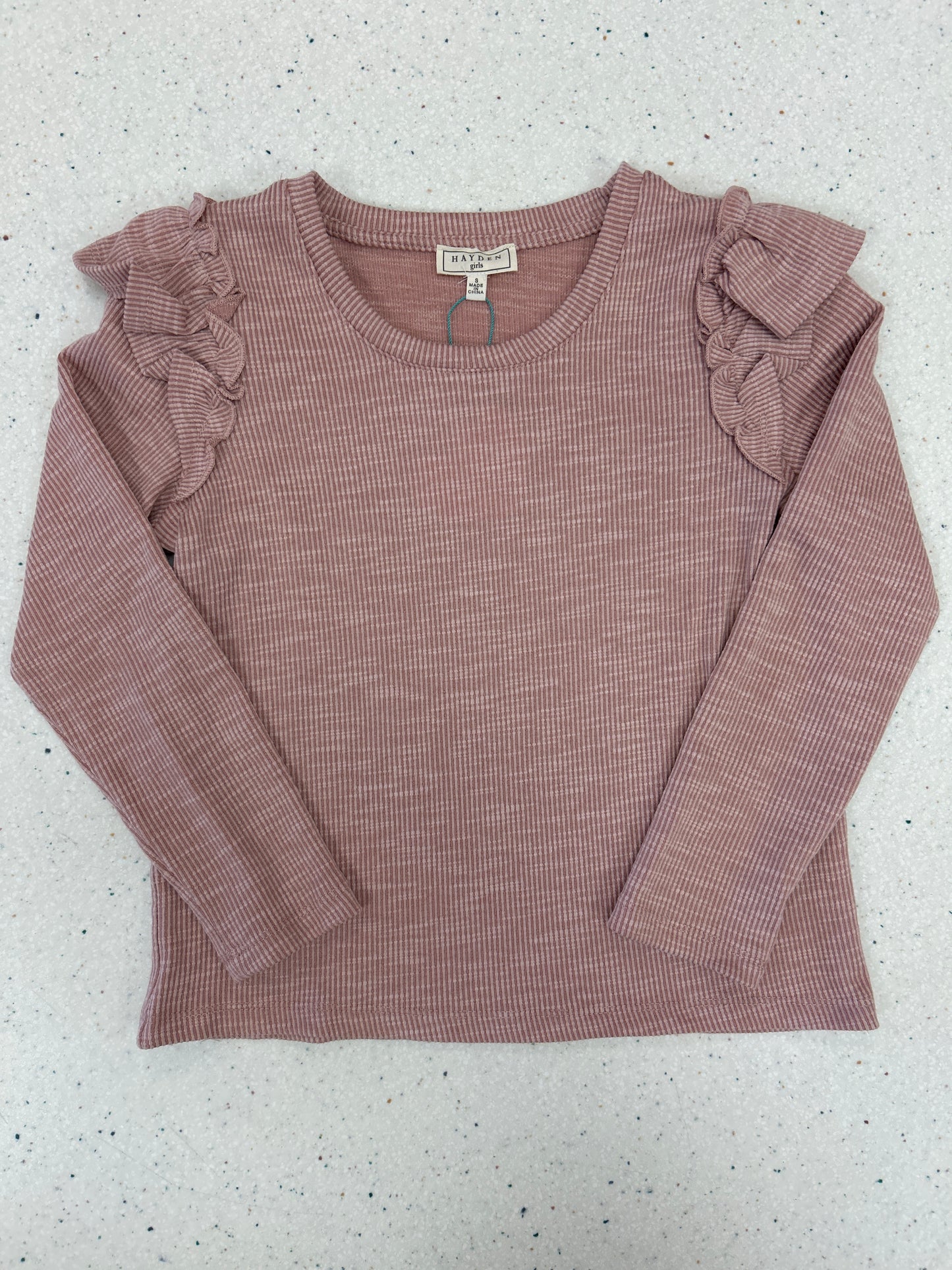 Ribbed Knit Ruffle Top - Doodlebug's Children's Boutique