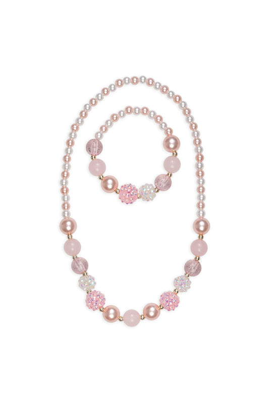 Pinky Pearl Necklace and Bracelet Set  - Doodlebug's Children's Boutique
