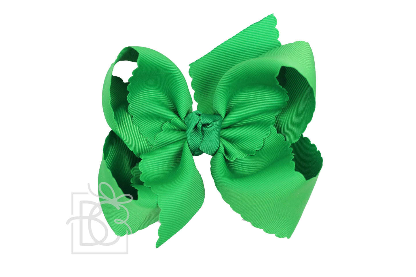 XL Scalloped Edge Bow in Emerald - Doodlebug's Children's Boutique