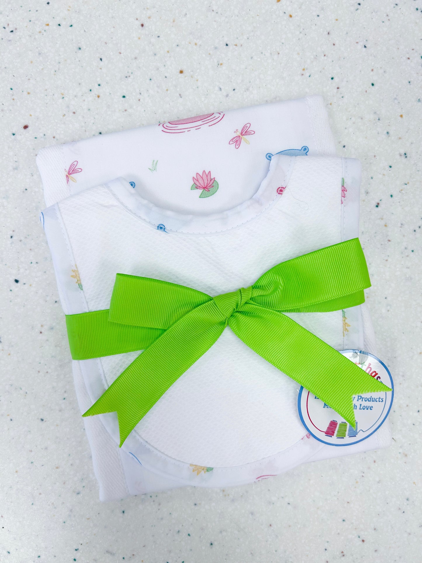 Hippo Bib & Burp Cloth Set - Doodlebug's Children's Boutique