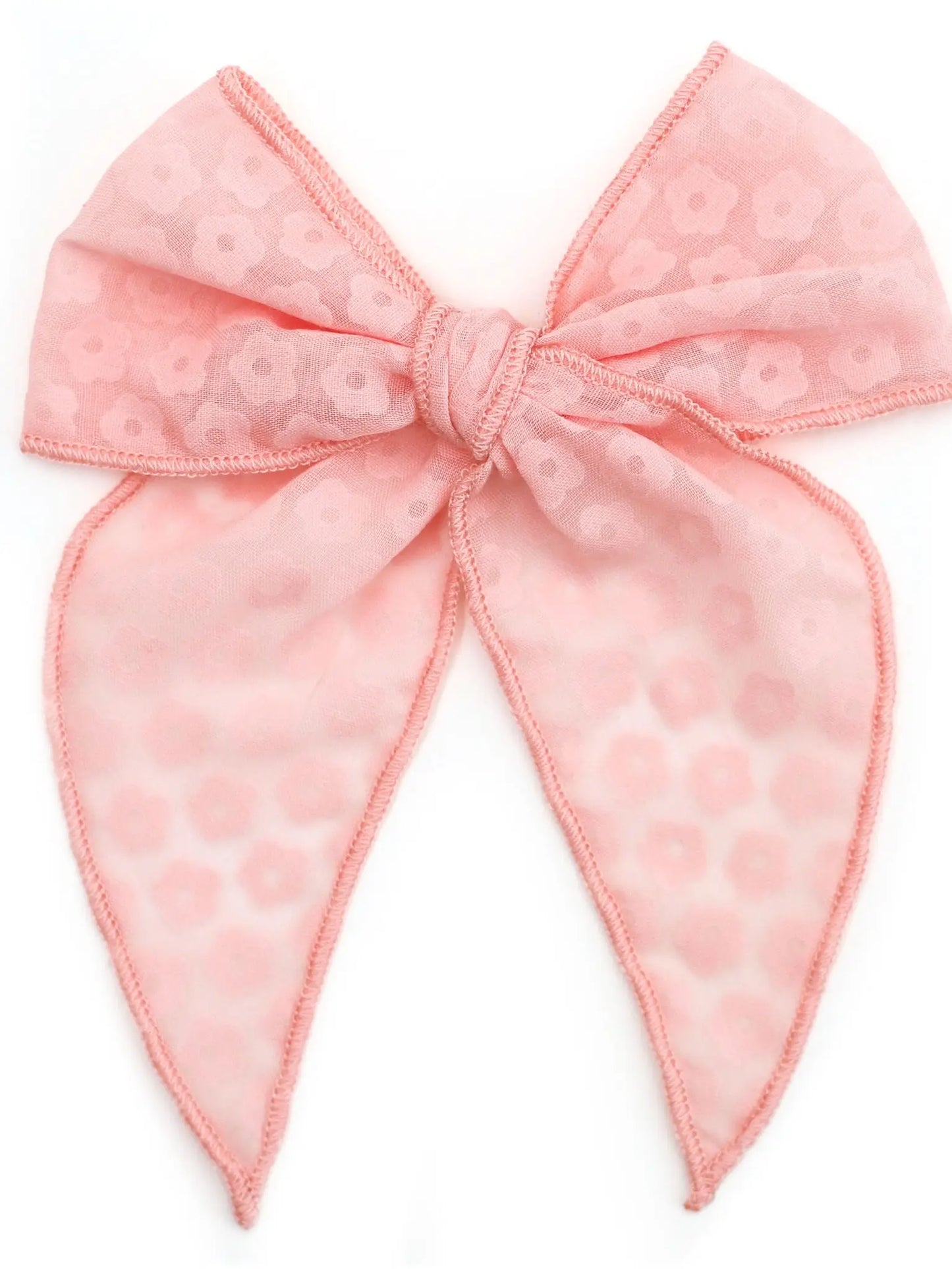 Party Girl Bow in Peach Flowers - Doodlebug's Children's Boutique