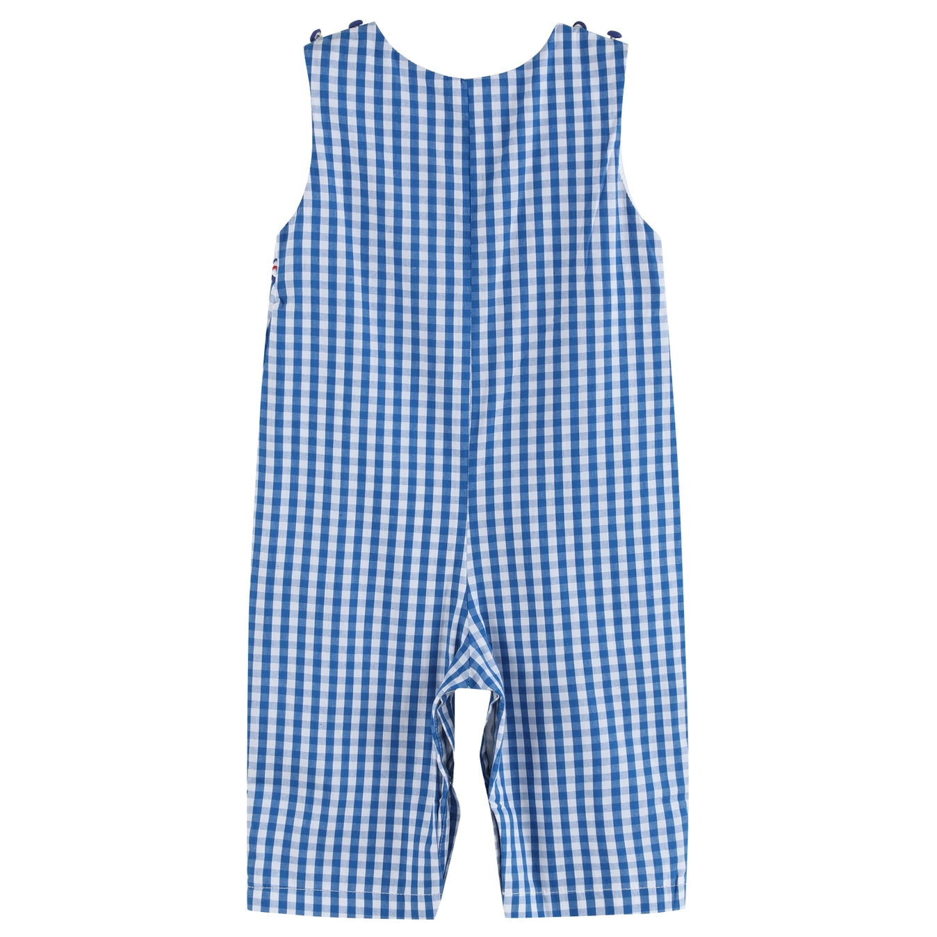 Blue Gingham Emergency Vehicle Smocked Overalls - Doodlebug's Children's Boutique