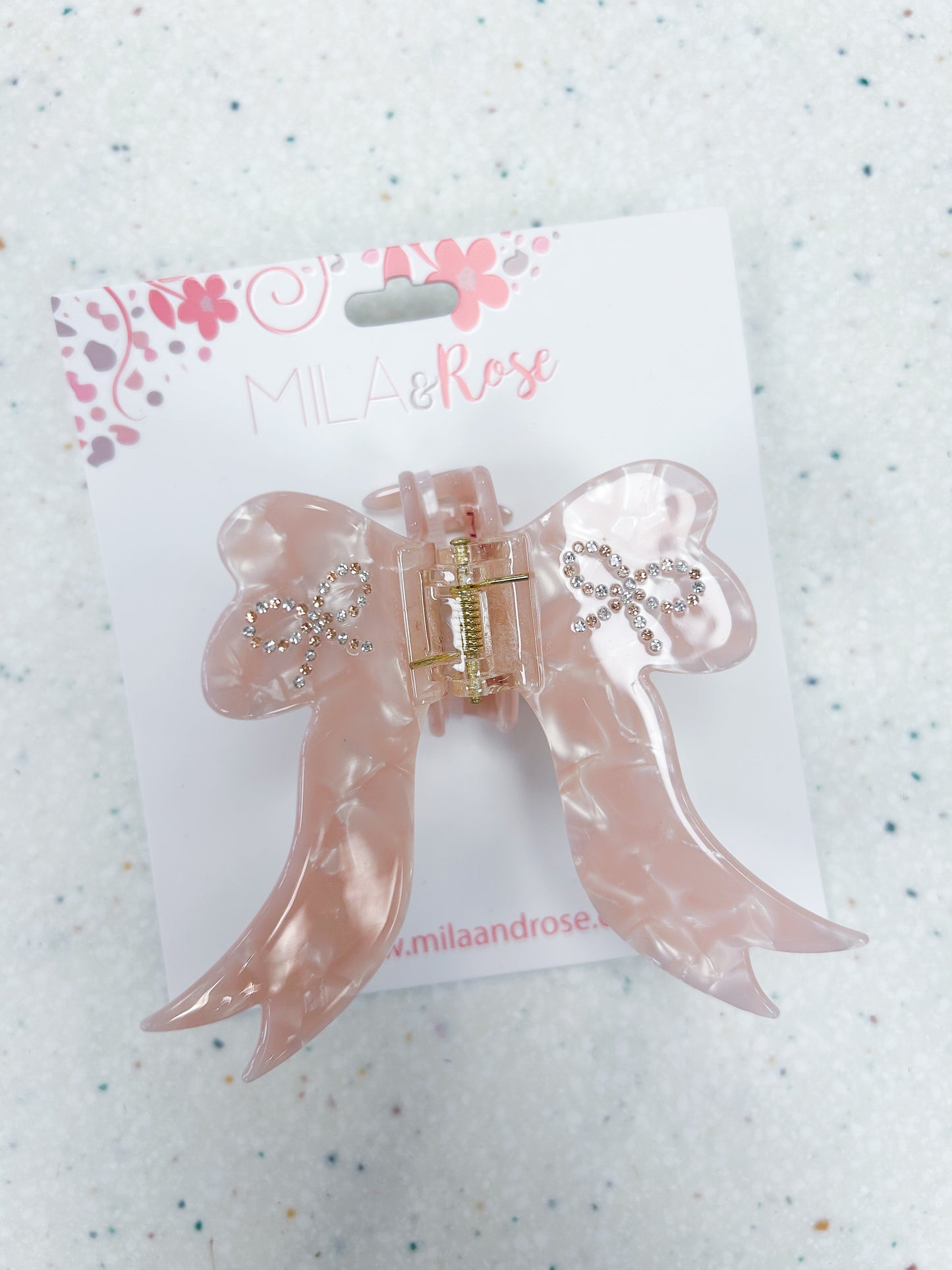 Pink Bow Claw Clip - Doodlebug's Children's Boutique