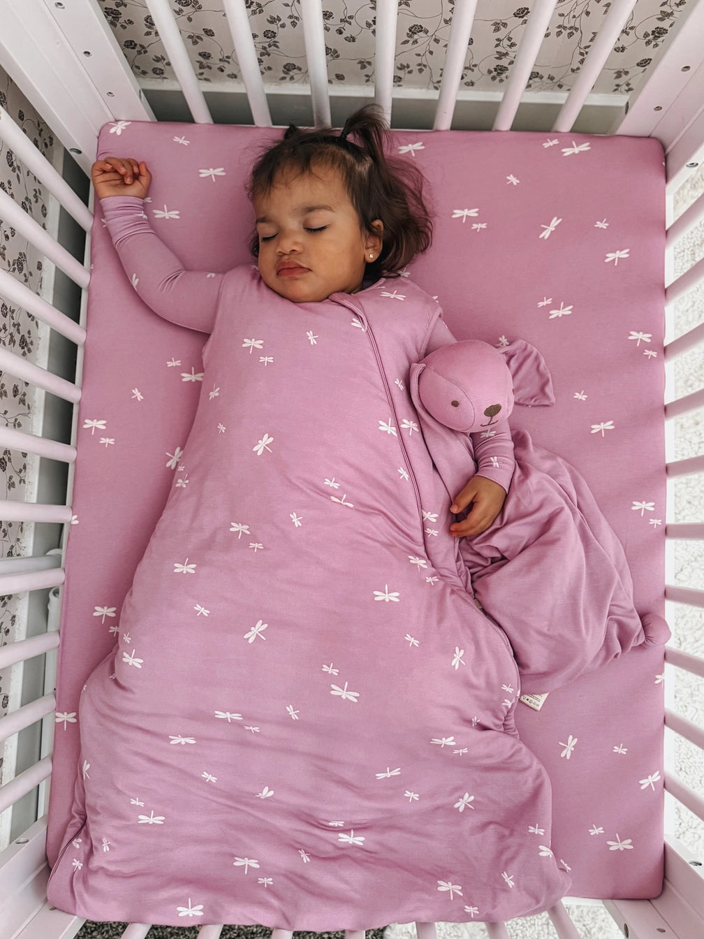 Bunny Lovey Baby Blanket in Lily - Doodlebug's Children's Boutique