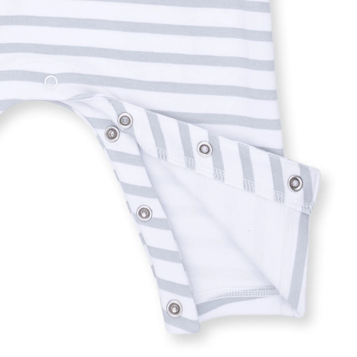 Mallard Stripe Long Sleeve Snap Shoulder Romper
