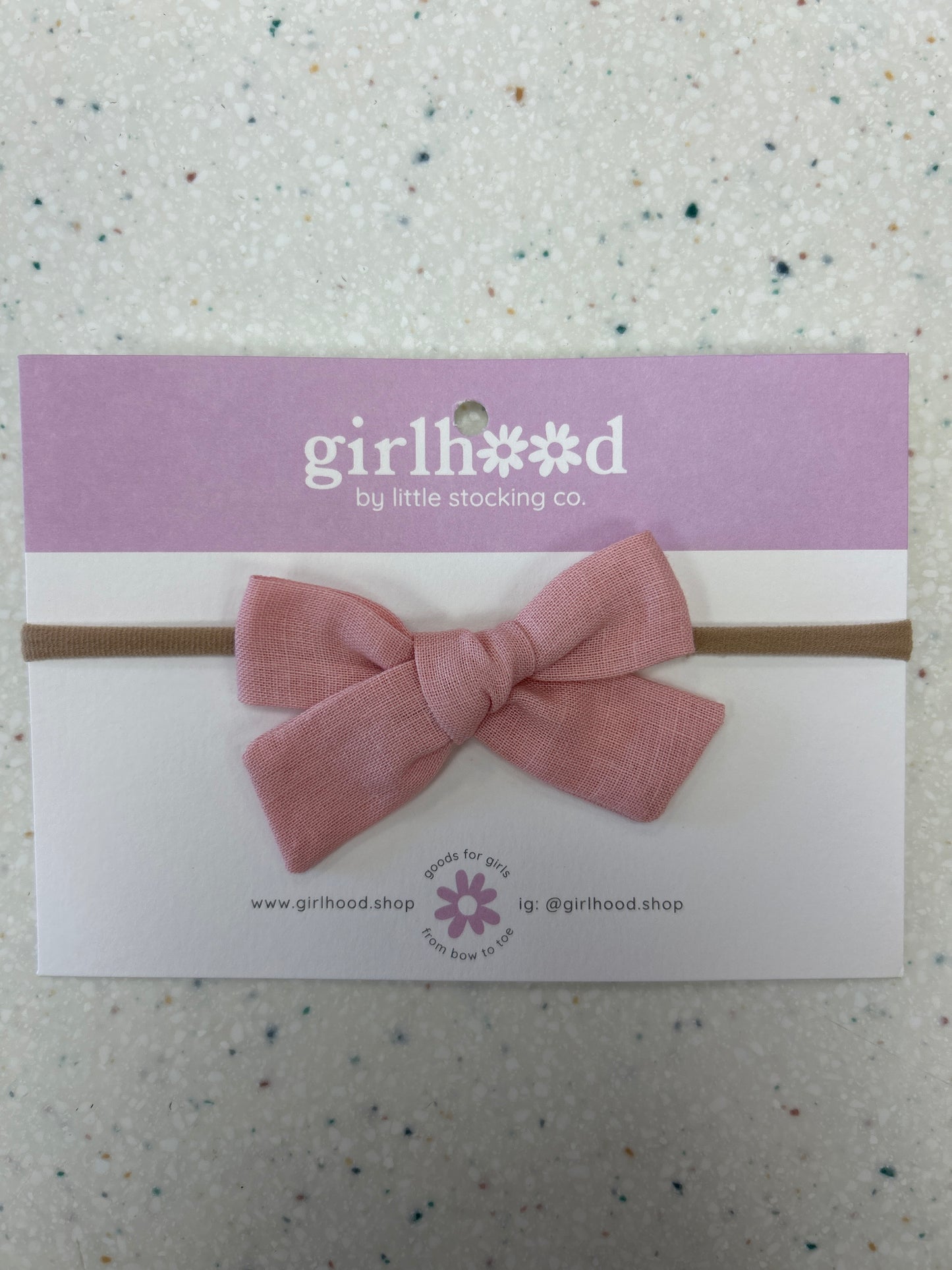 Baby Bow Headband in Pale Pink - Doodlebug's Children's Boutique