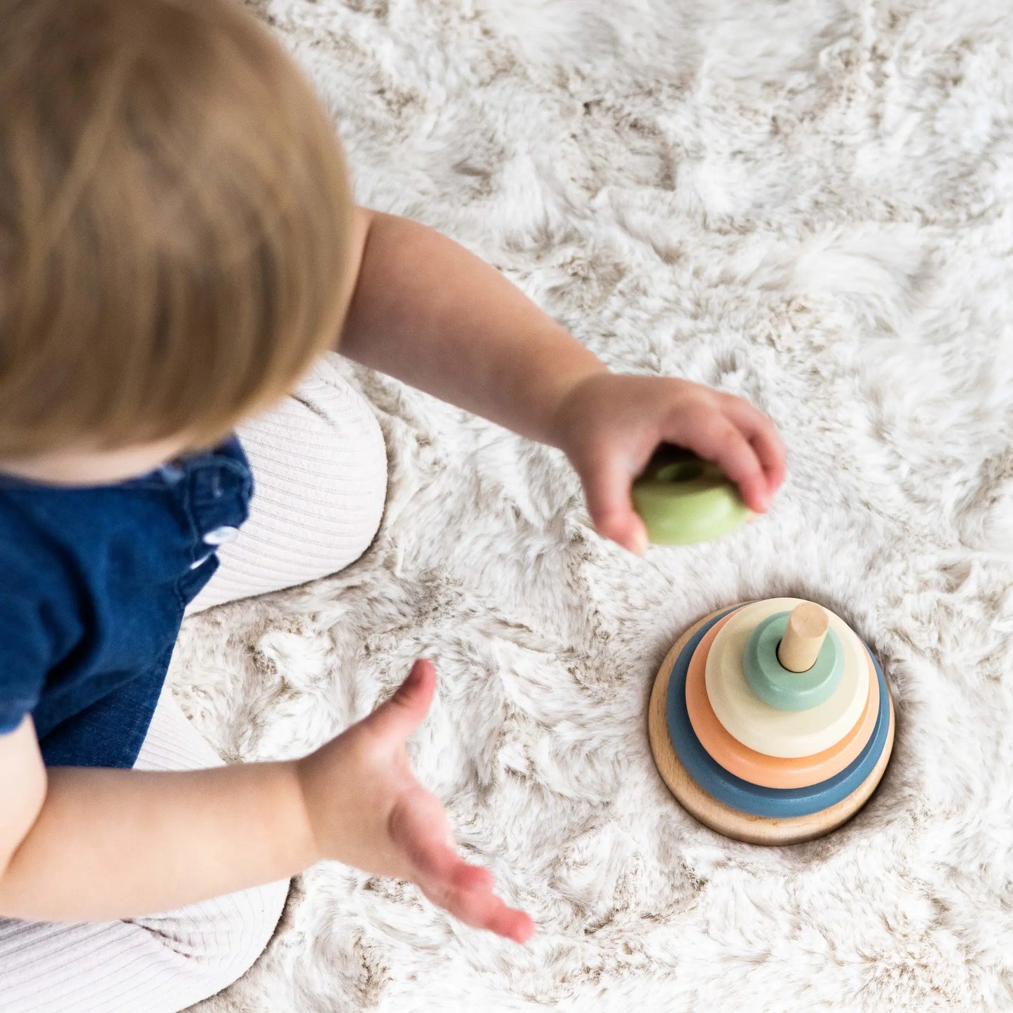 Wooden Rainbow Stacking Toy - Doodlebug's Children's Boutique