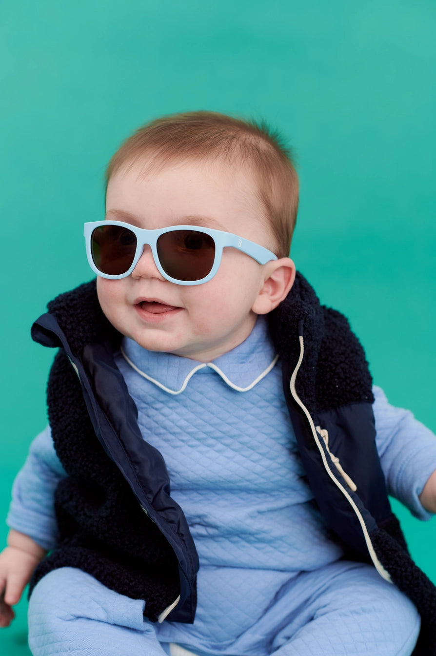 Baby Blue Navigator Sunglasses - Doodlebug's Children's Boutique