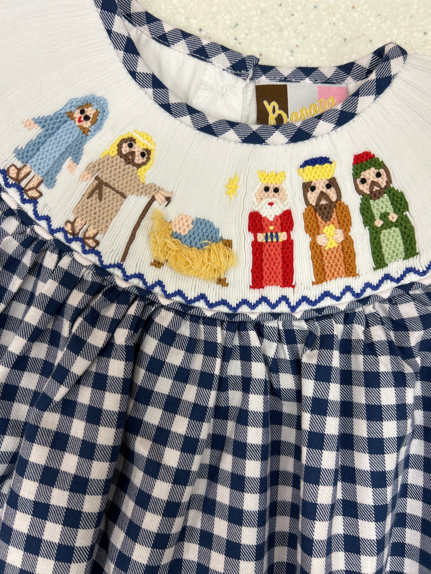 Nativity Smocked Bishop Dress - Doodlebug's Children's Boutique