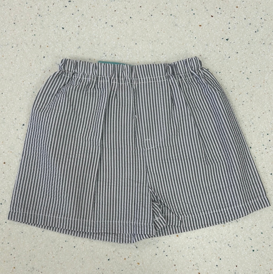 Grey Seersucker Shorts - Doodlebug's Children's Boutique