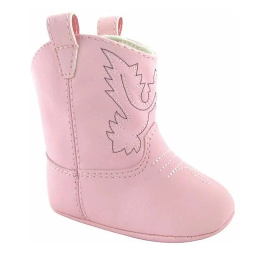 Baby Pink Textured Western Boot  - Doodlebug's Children's Boutique