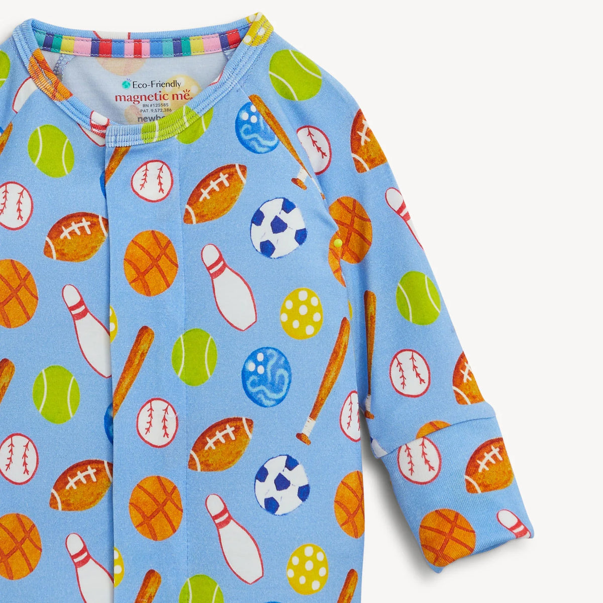 All Over Sports Modal Magnetic Coverall - Doodlebug's Children's Boutique