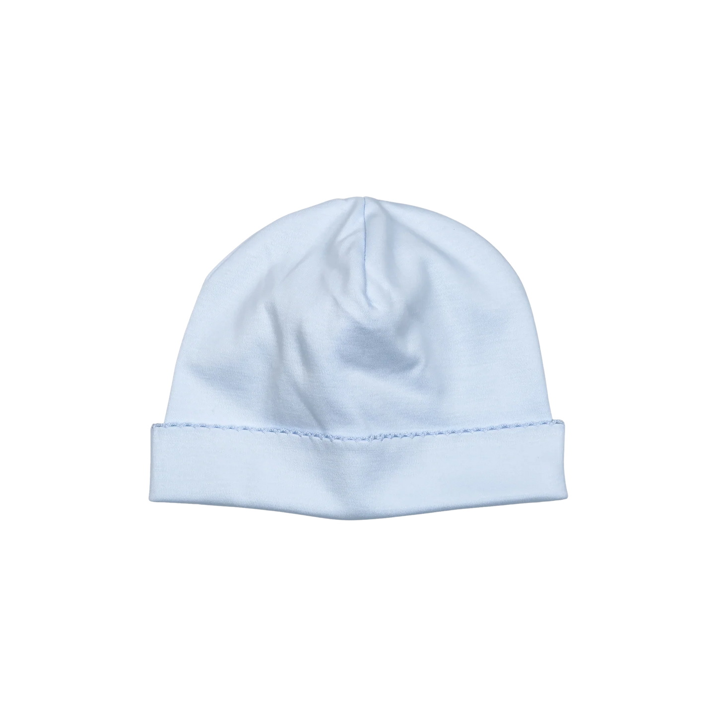 Blue Pima Beanie with Picot Trim - Doodlebug's Children's Boutique