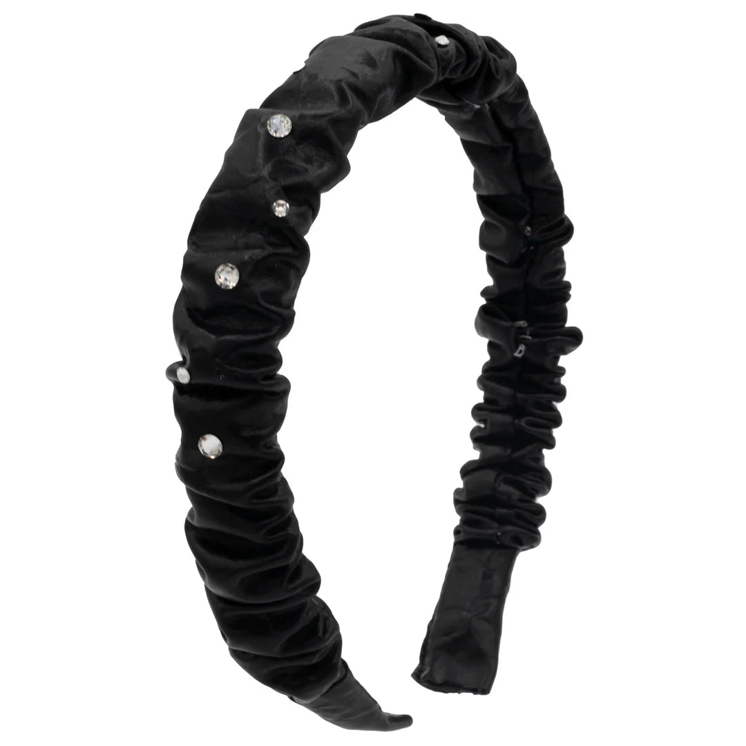 Black Crinkle Rhinestone Headband