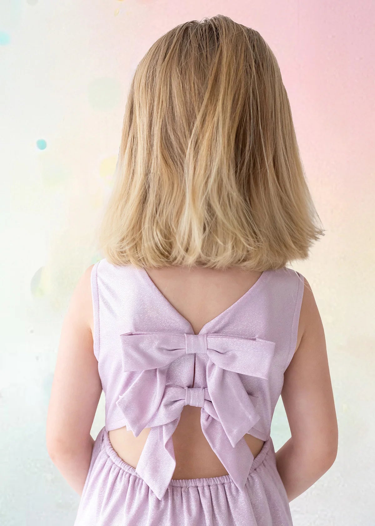 Periwinkle Layered Bow Back Dress - Doodlebug's Children's Boutique