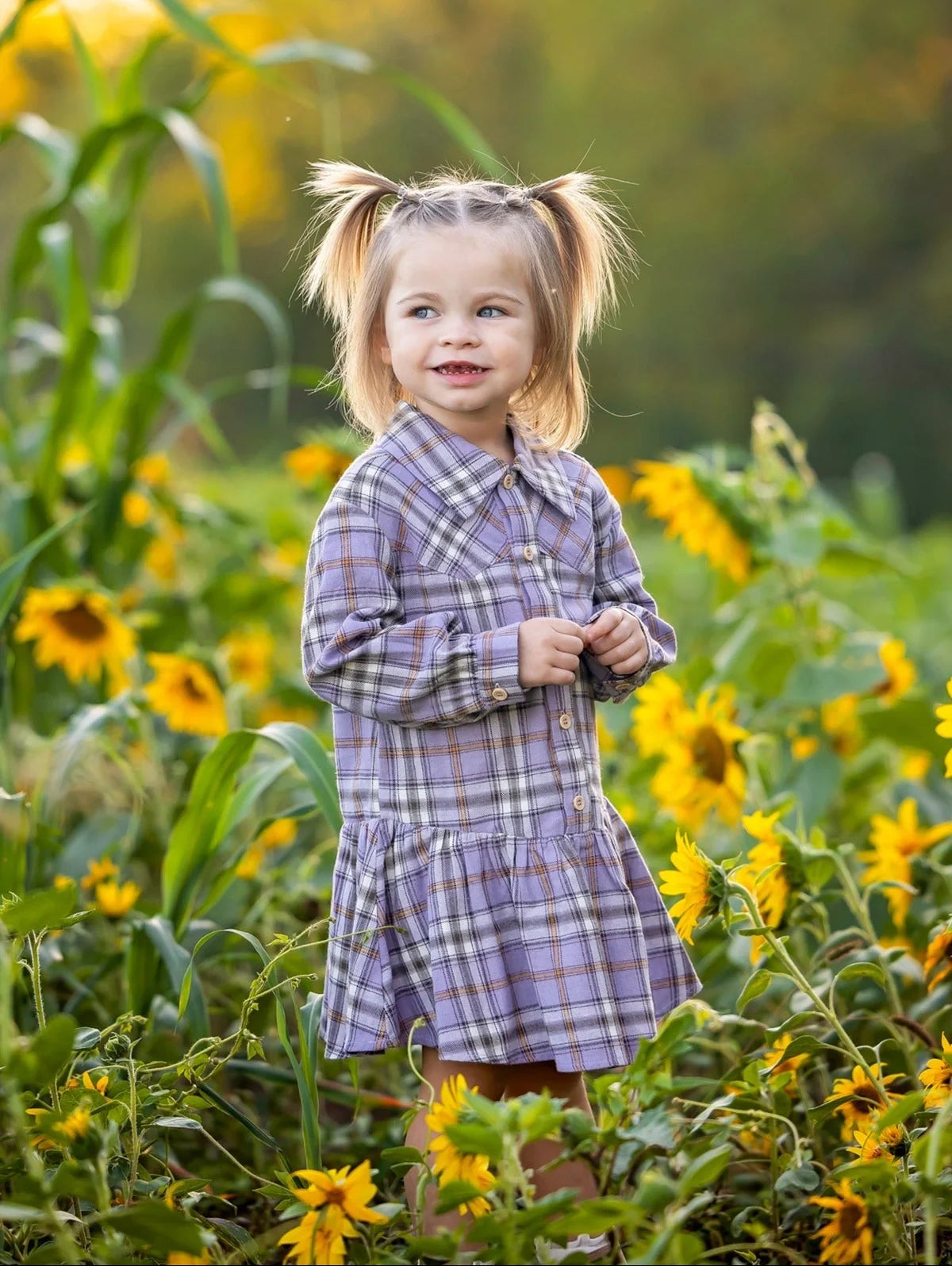 Char Long Sleeve Plaid Dress