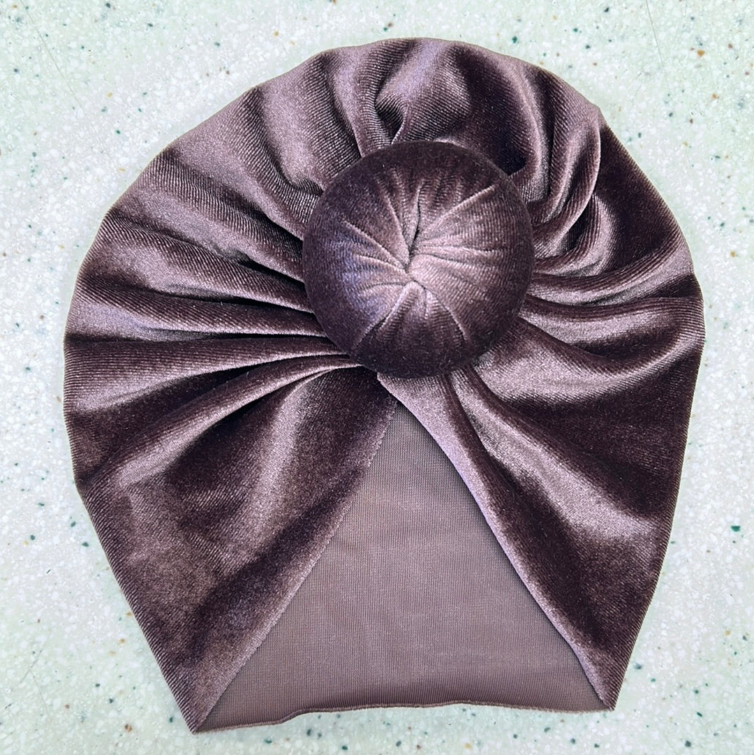 Velvet Turban in Plum - Doodlebug's Children's Boutique
