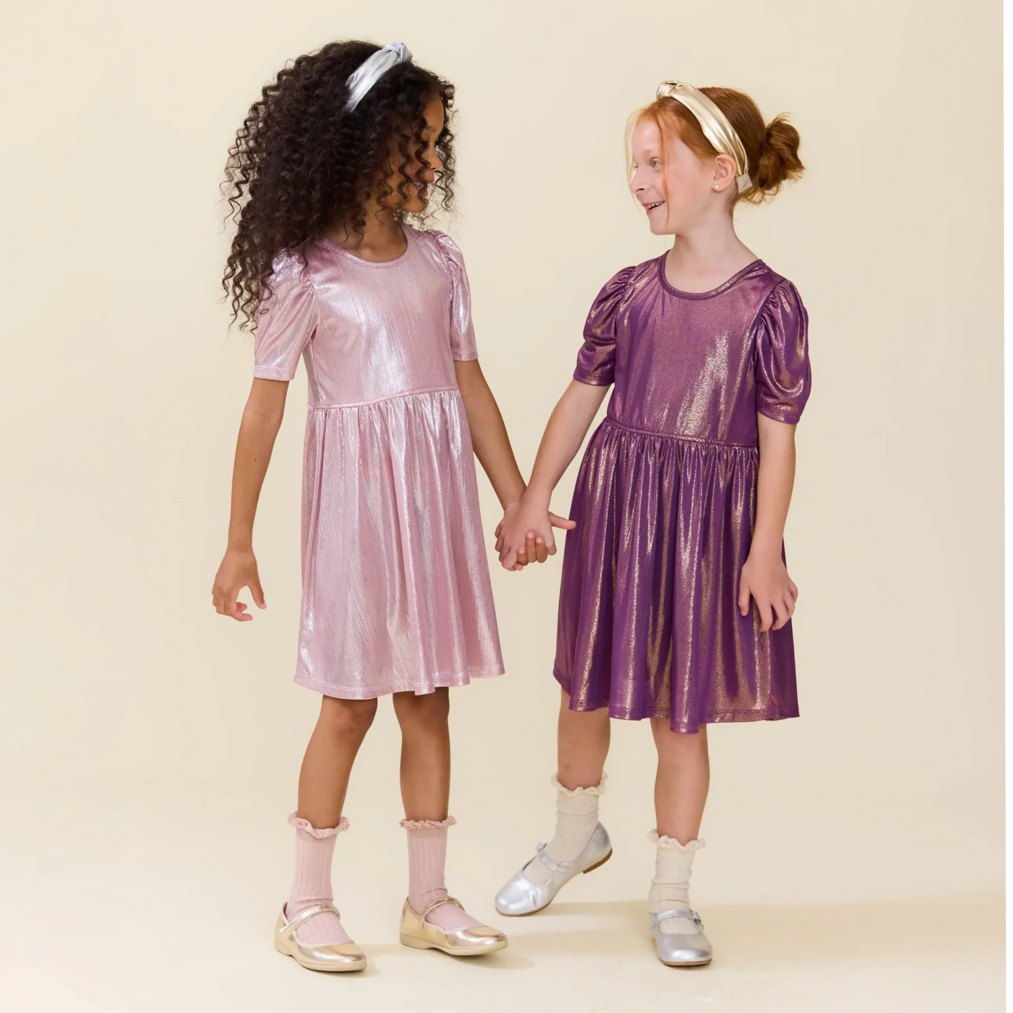 Lame' Dress in Light Pink
