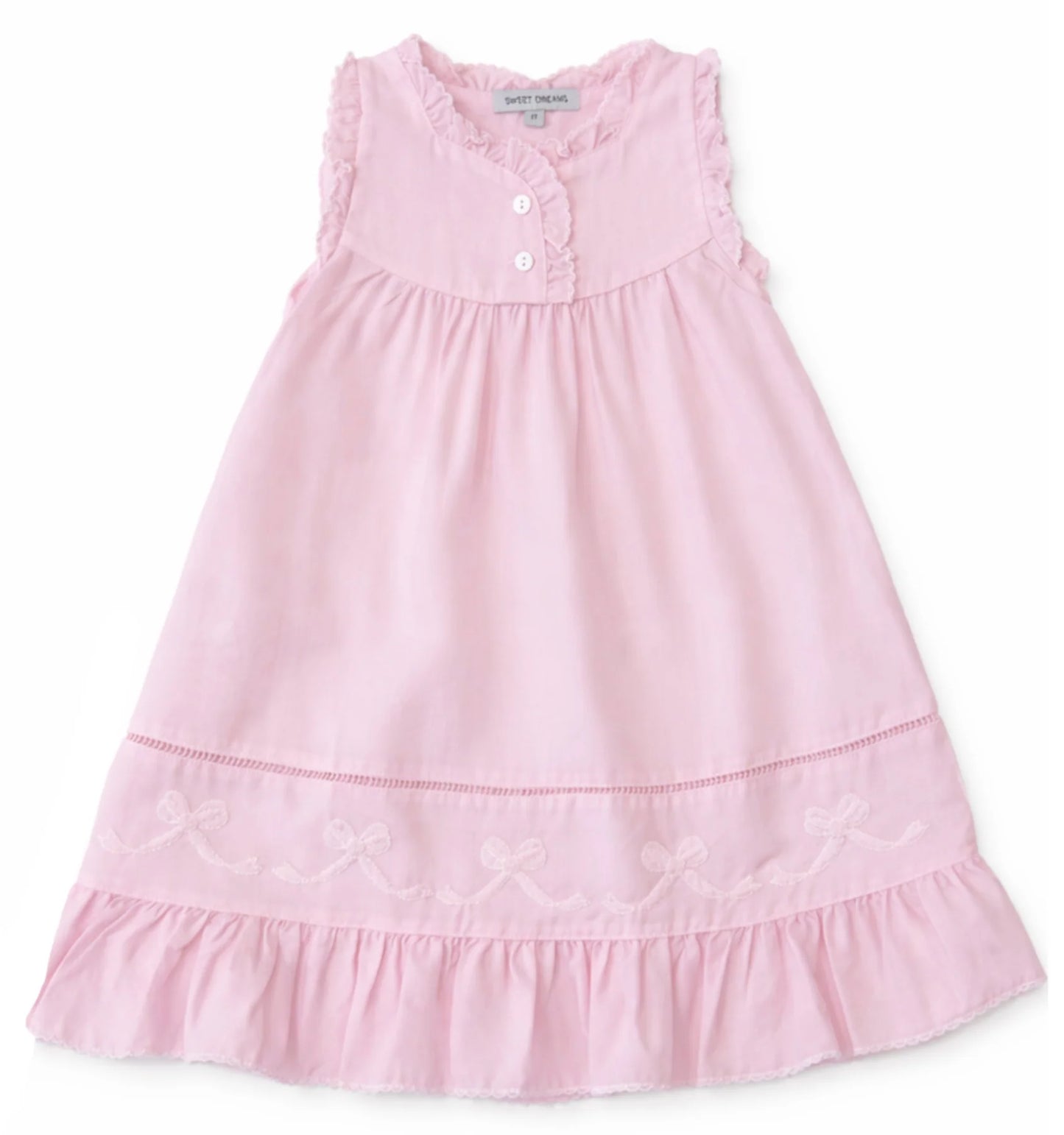 Pink Bows Night Gown - Doodlebug's Children's Boutique