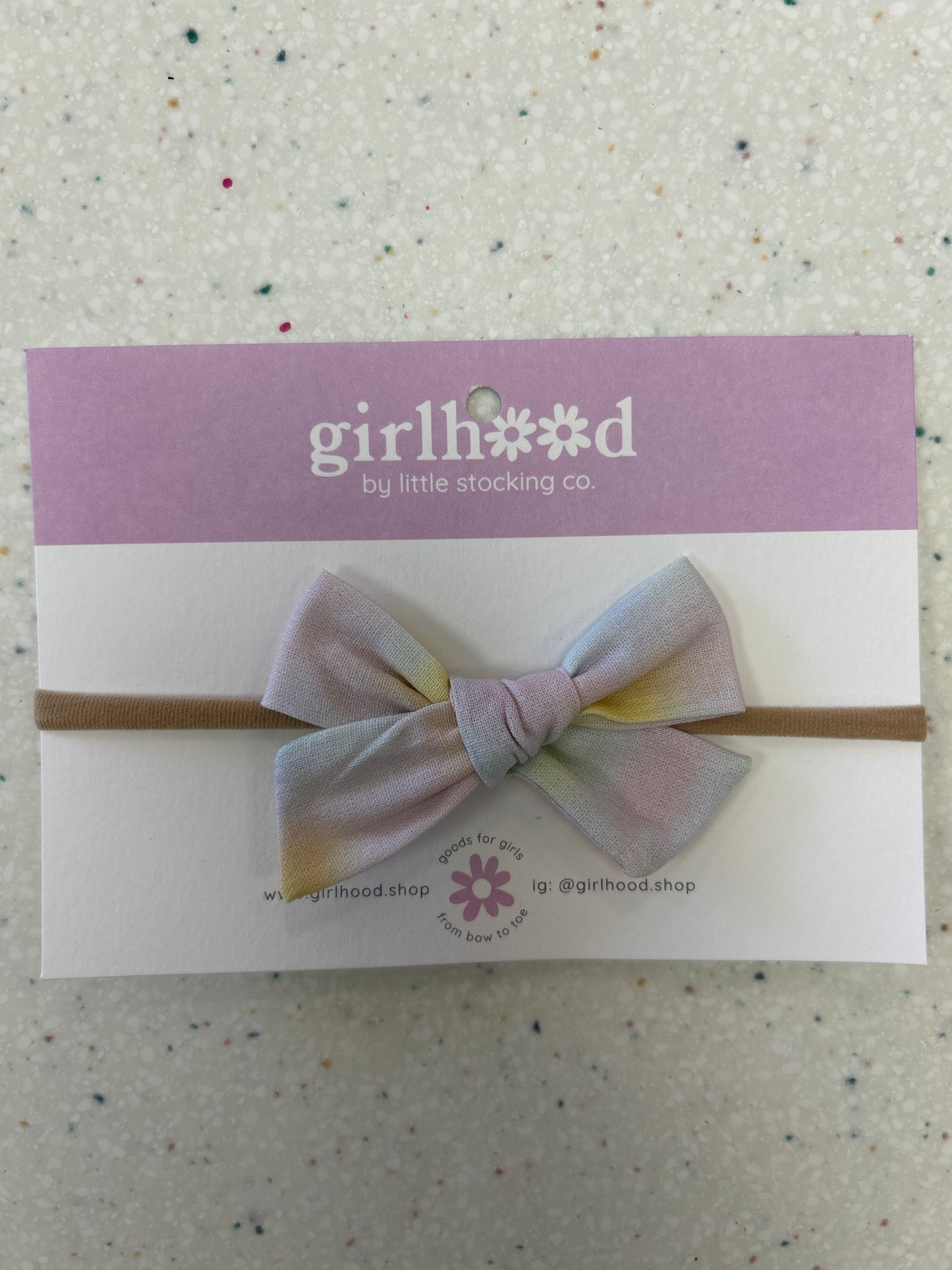 Baby Bow Headband in Pastel Tie Dye - Doodlebug's Children's Boutique