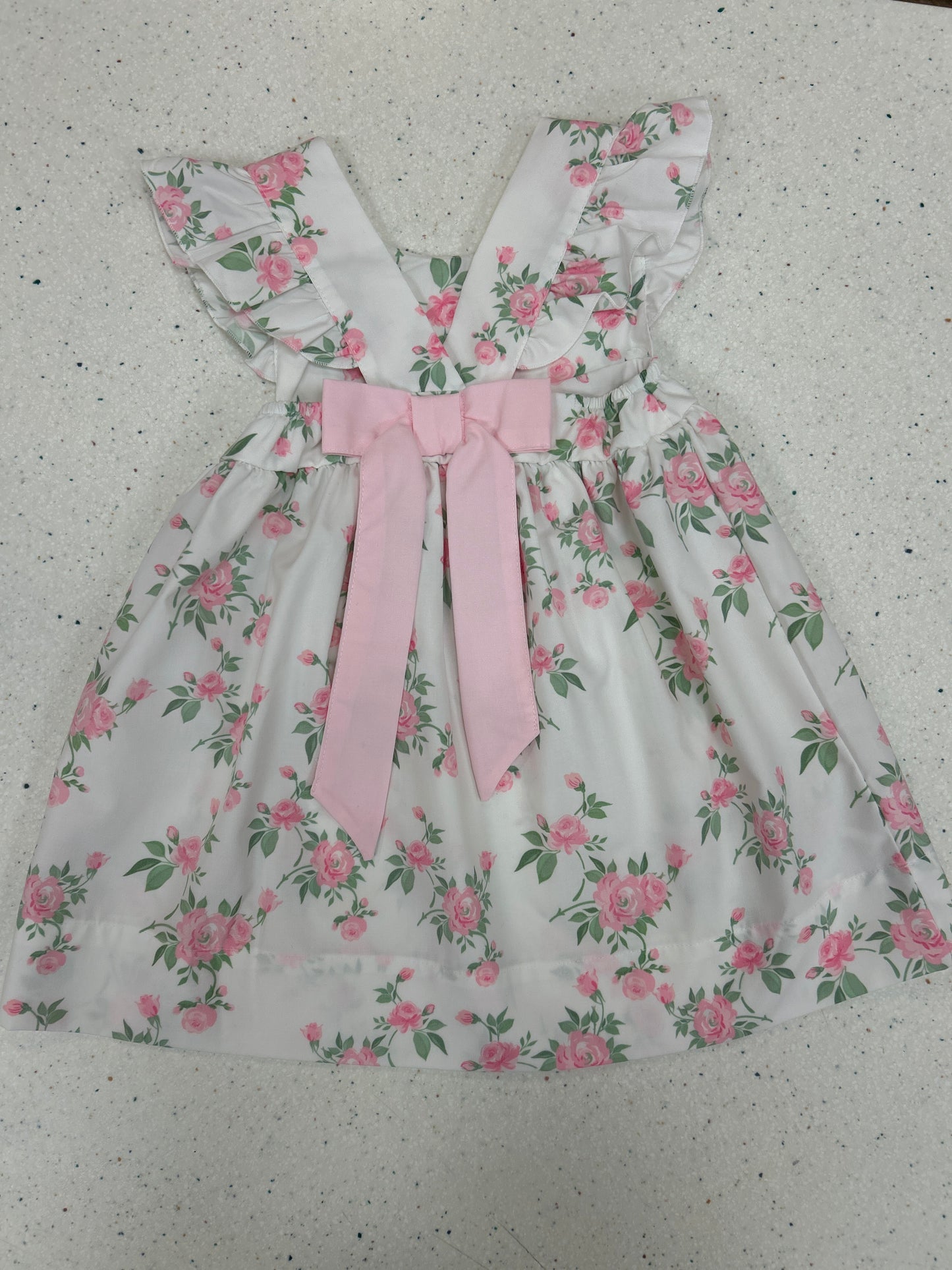 Rose Print Bow Back Dress - Doodlebug's Children's Boutique