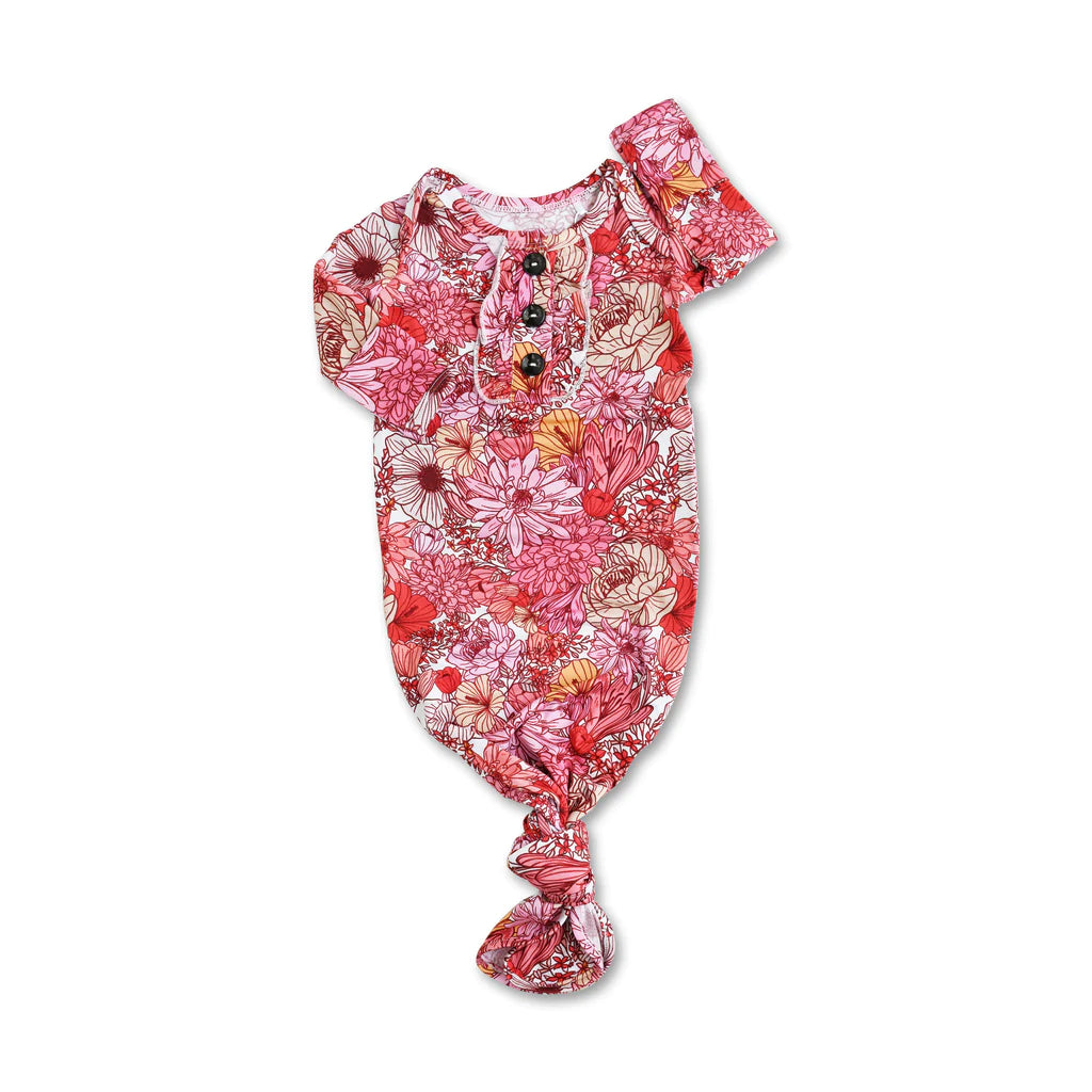 Thea Knotted Ruffle Button Gown - Doodlebug's Children's Boutique