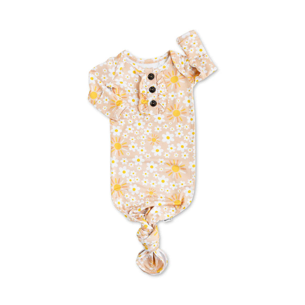 Brynn Knotted Ruffle Button Gown - Doodlebug's Children's Boutique