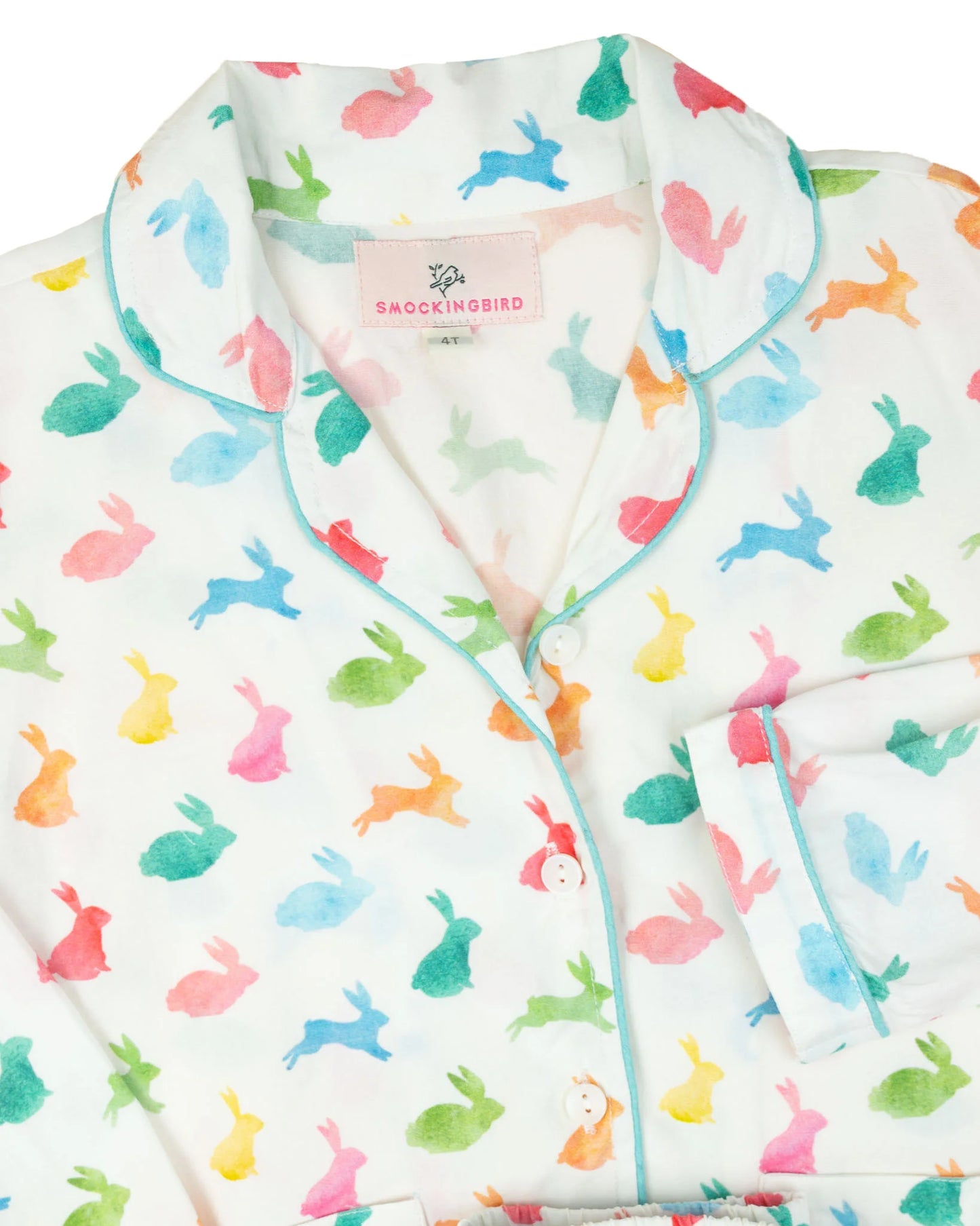 Colorful Bunnies Button Down Pajamas - Doodlebug's Children's Boutique