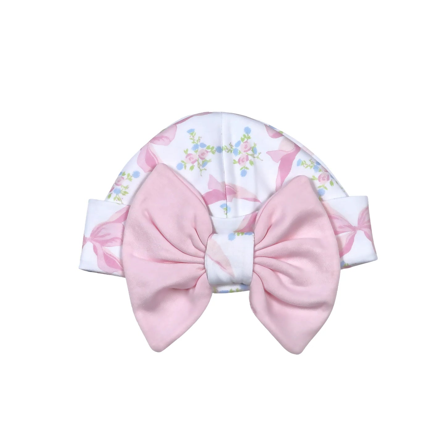 Pink Bows Pima Bow Beanie - Doodlebug's Children's Boutique