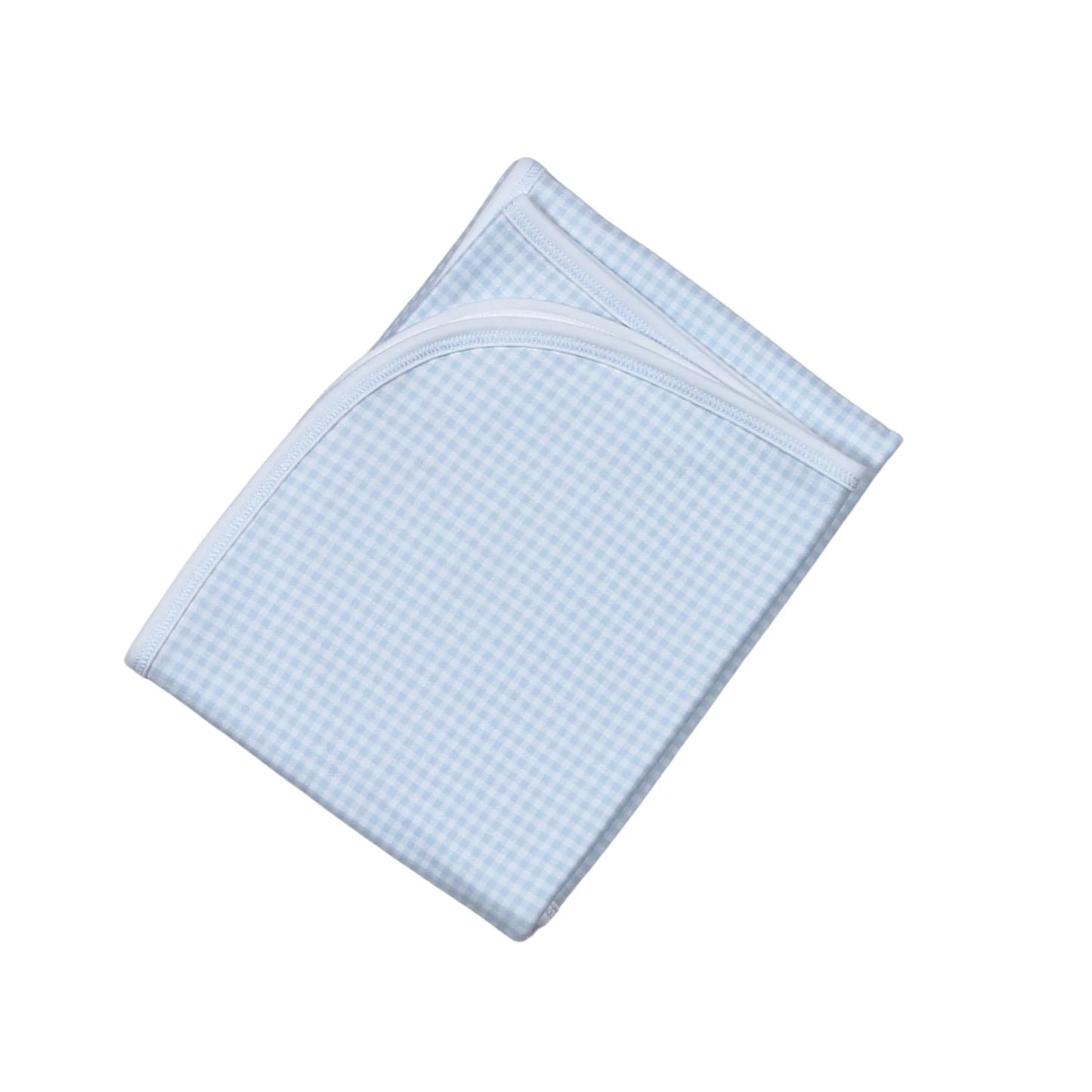 Blue Gingham Receiving Blanket - Doodlebug's Children's Boutique