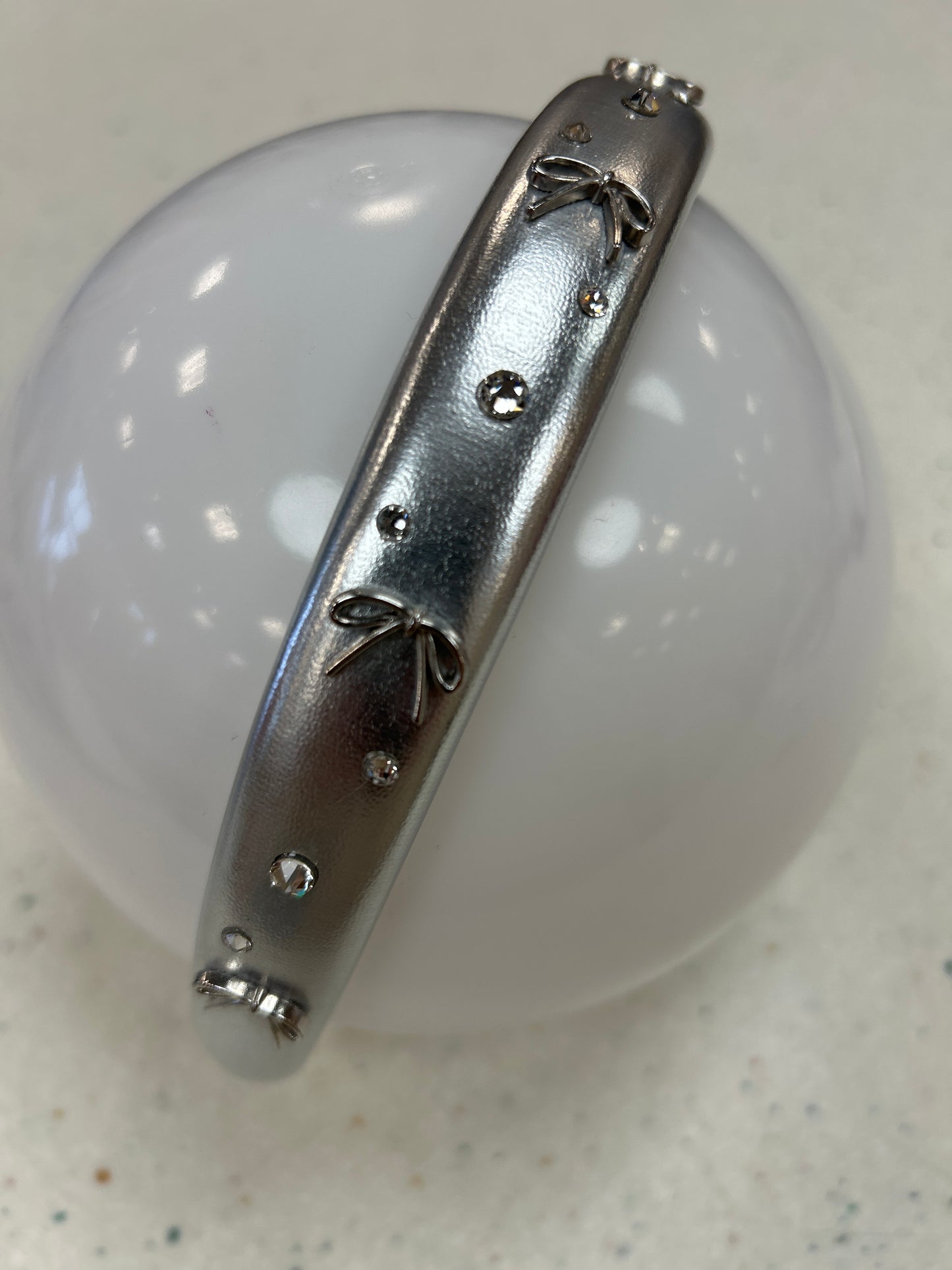 Silver Bow & Jewels Thin Headband - Doodlebug's Children's Boutique