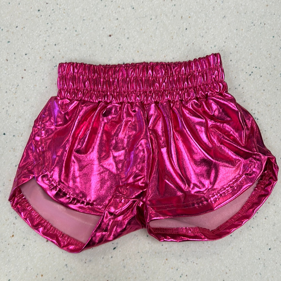 Pink Metallic Shorts - Doodlebug's Children's Boutique