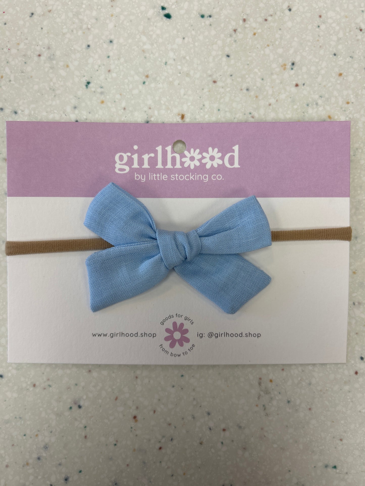 Baby Bow Headband in Light Blue - Doodlebug's Children's Boutique
