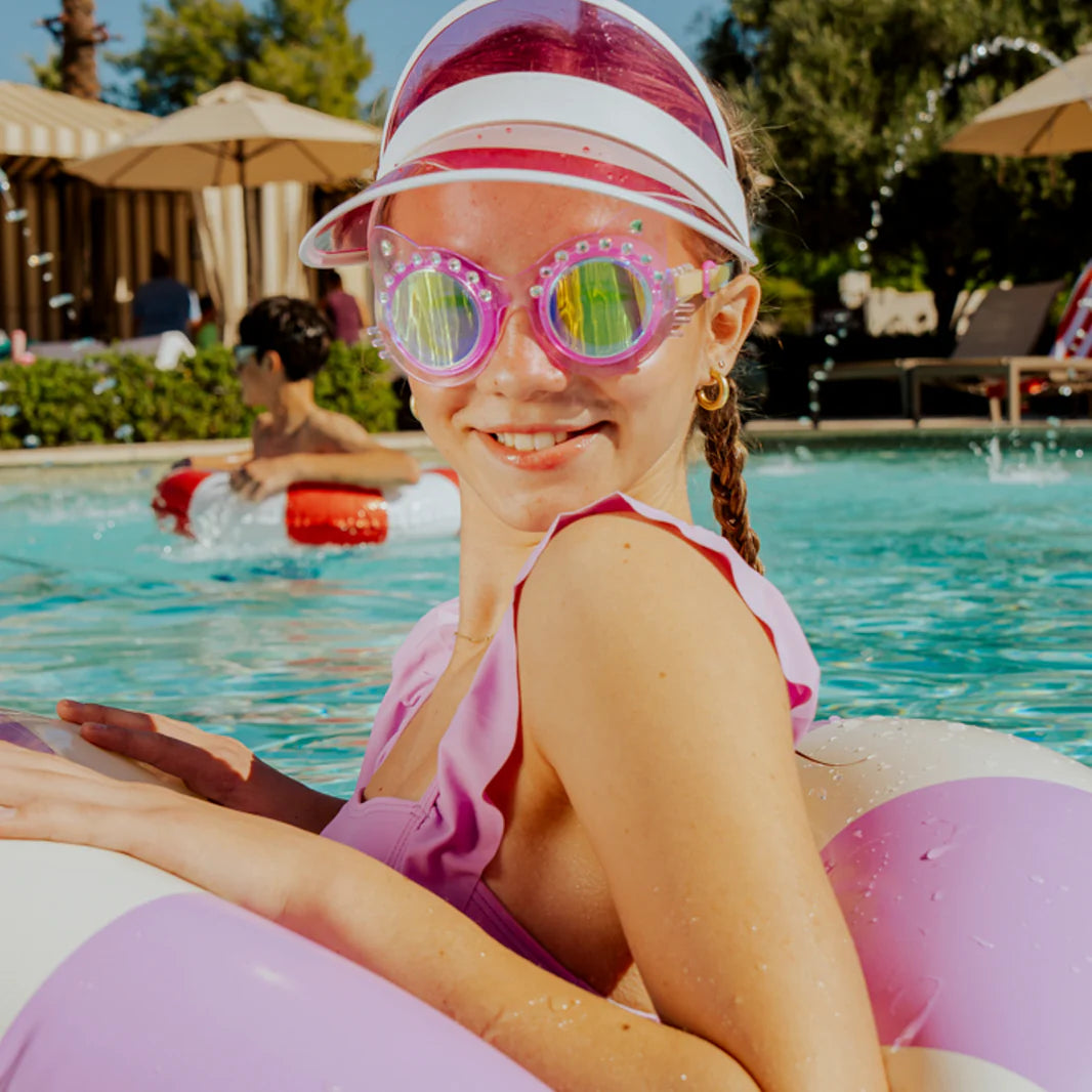 Purrfect Purple Frosted Feline Swim Goggles - Doodlebug's Children's Boutique