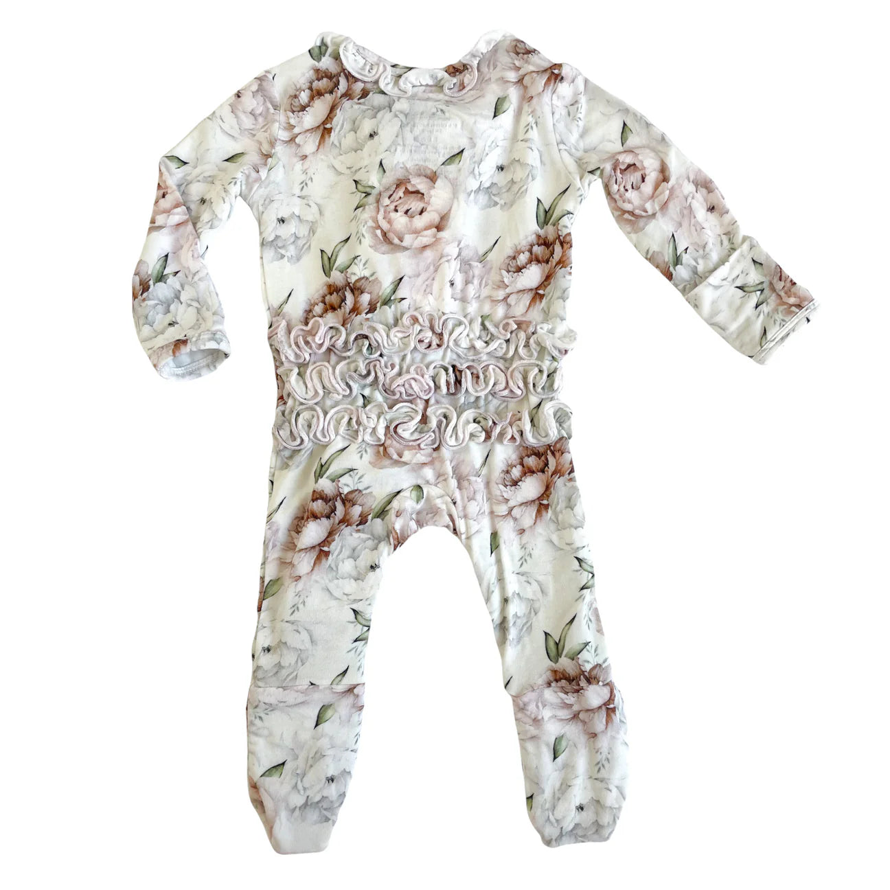 Floral Dreams Ruffle Zip Footie - Doodlebug's Children's Boutique