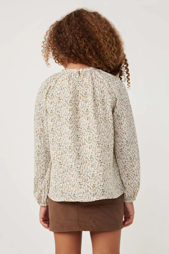 Ditsy Print Smocked Long Sleeve Top - Doodlebug's Children's Boutique