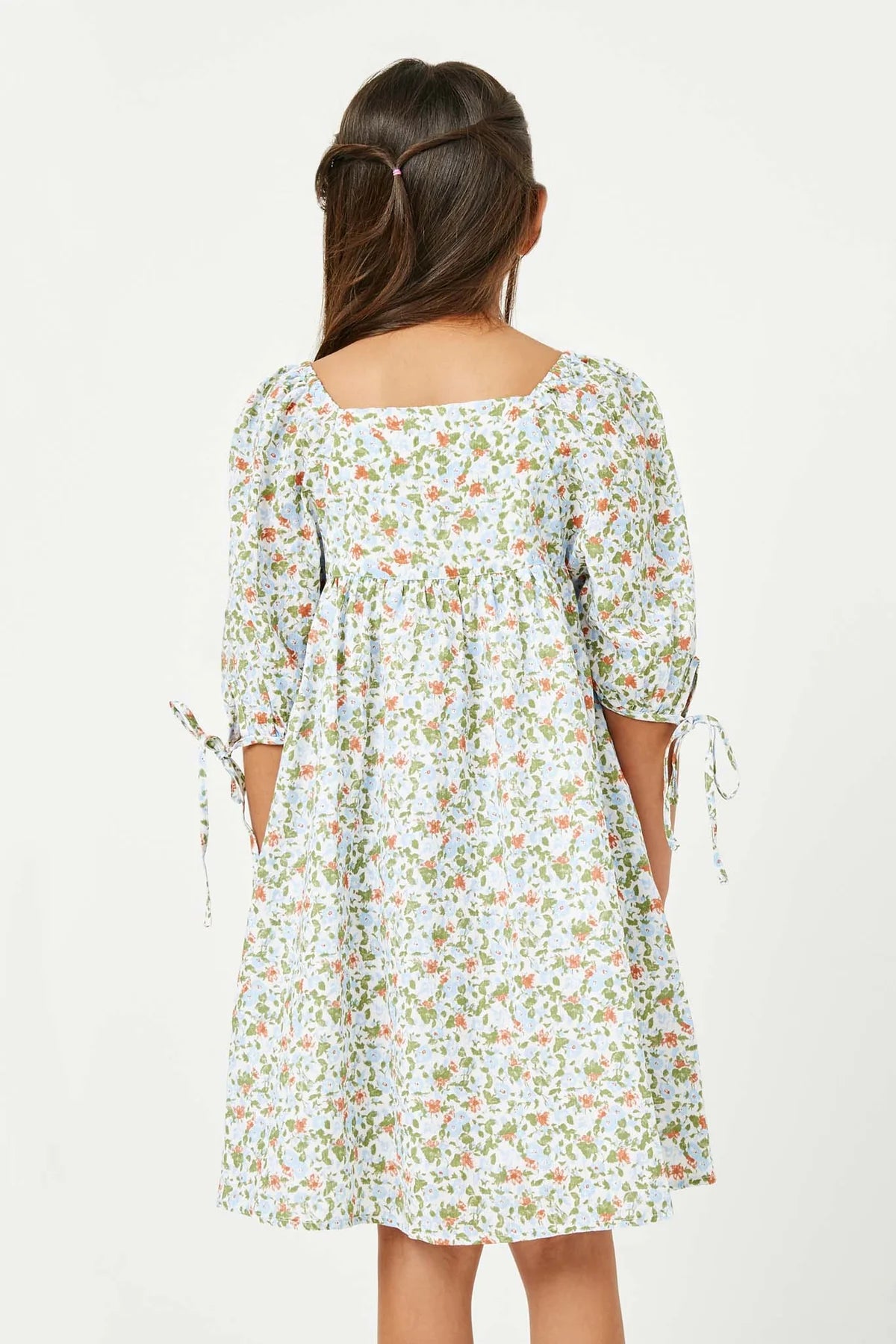 Floral Tie-Sleeve Dress - Doodlebug's Children's Boutique